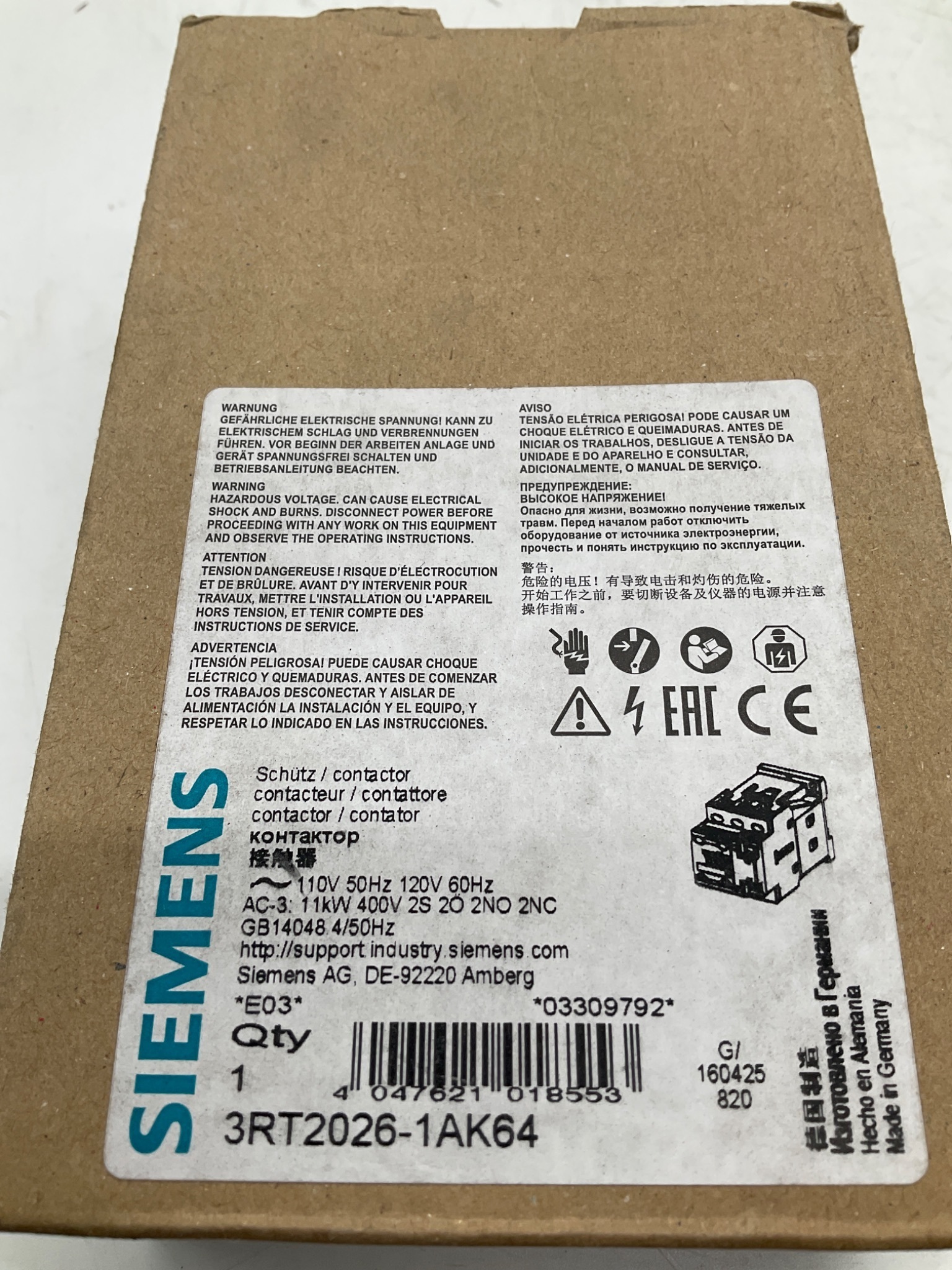 SIEMENS 3RT2026-1AK64 SIRIUS Contactor NEW 2