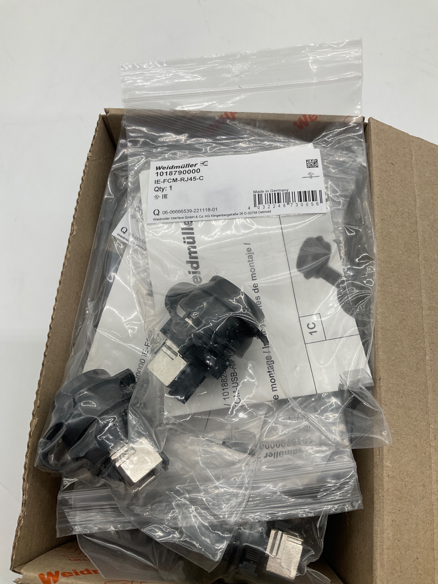 WEIDMULLER IE-FCM-RJ45-C RJ45 Panel Feedthrough Connector (LOT OF 13) NEW 1