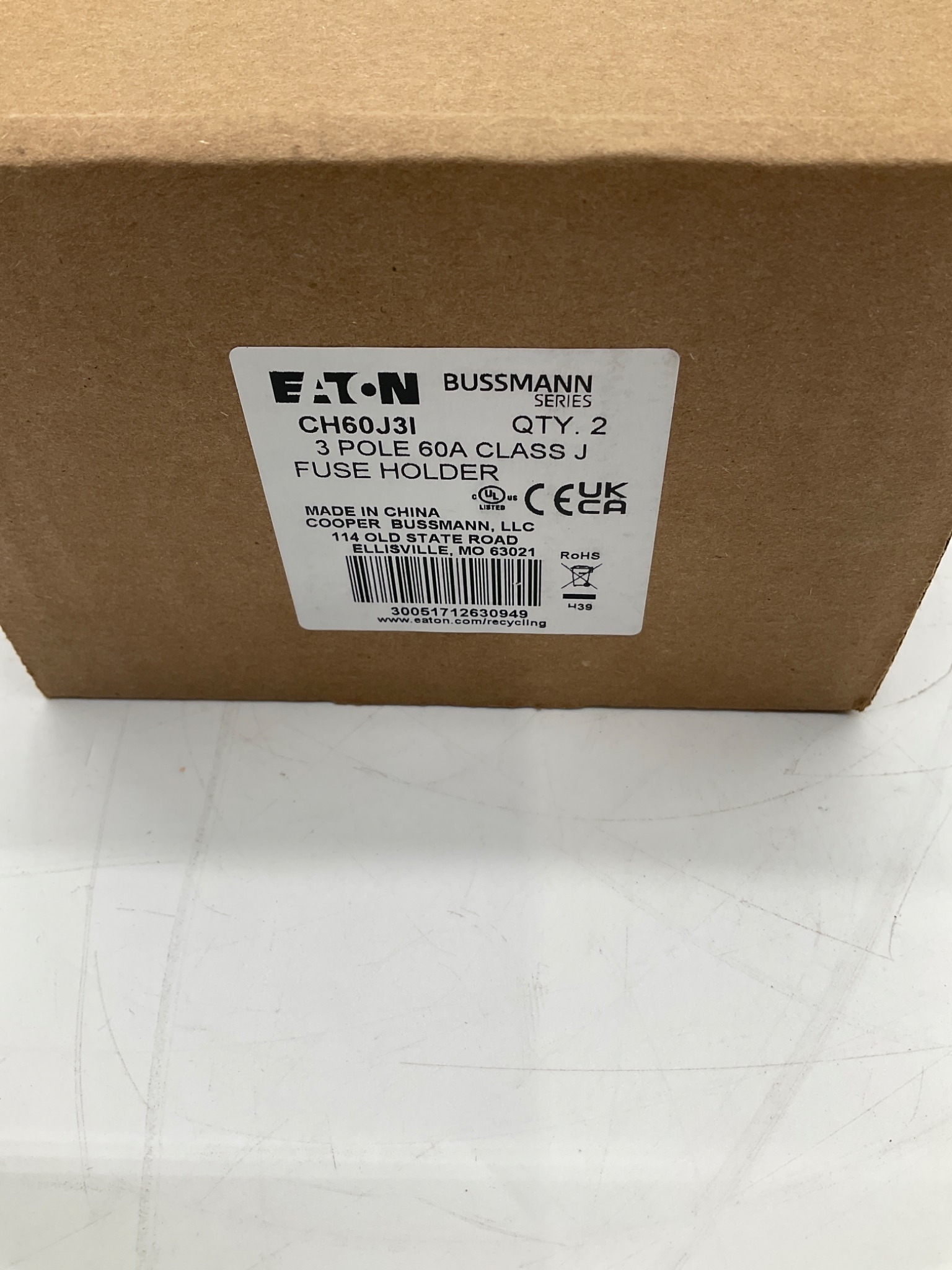 EATON BUSSMANN CH60J3I Class J Fuse Holder 3 Pole 60A NEW 1