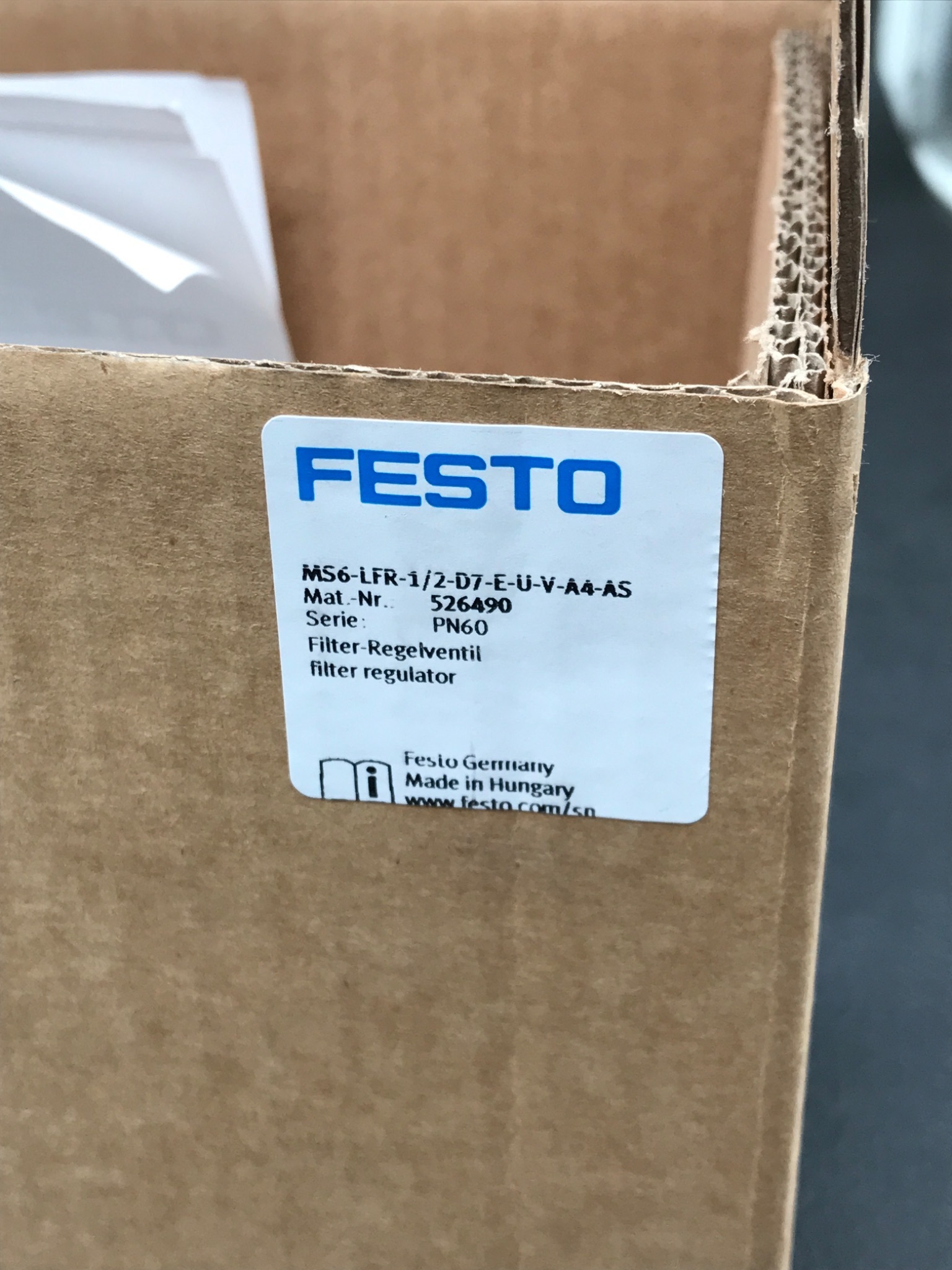 FESTO MS6-LFR-1/2-D7-E-U-V-A4-AS Filter Regulator NEW 5