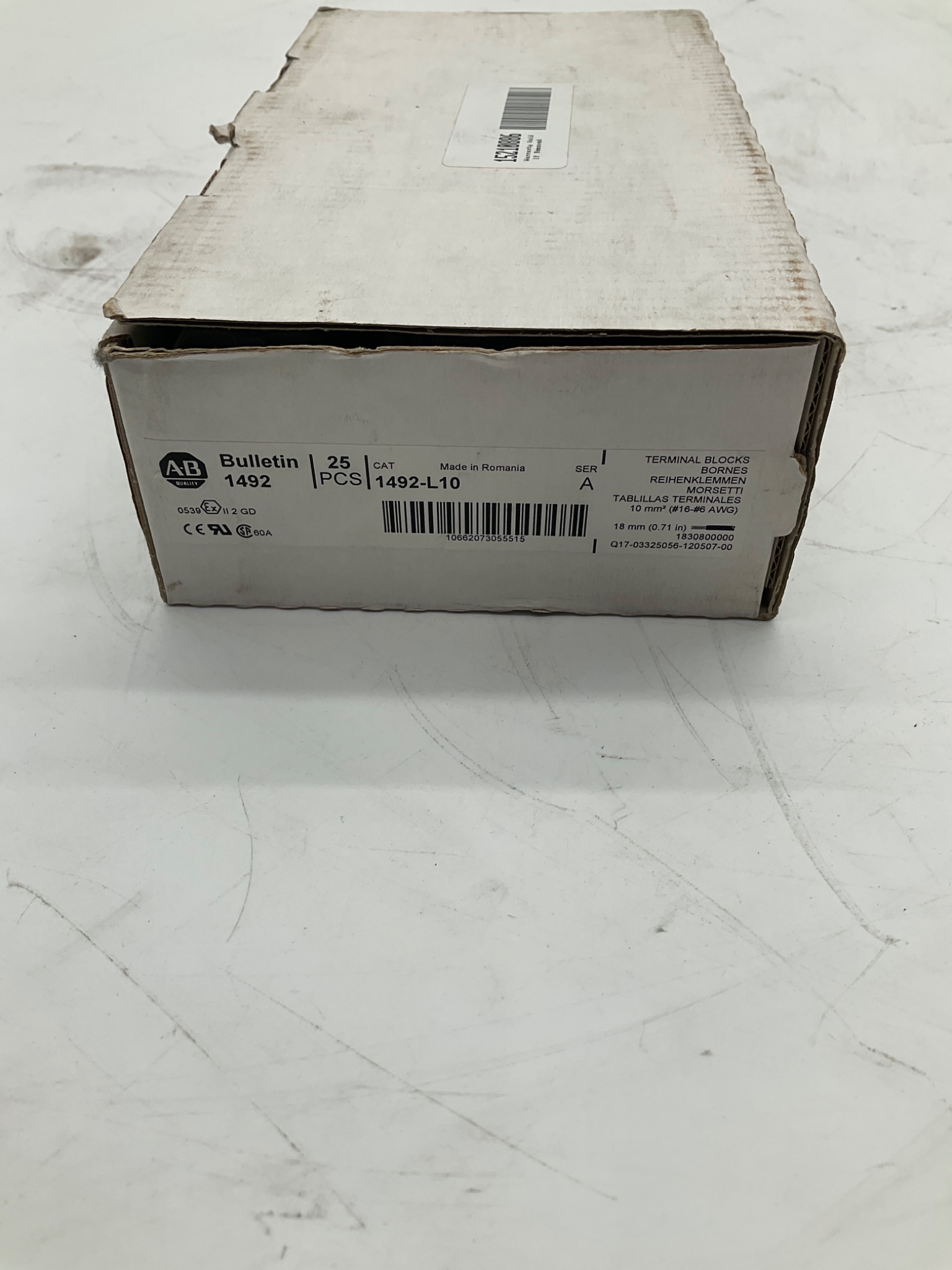 ALLEN BRADLEY 1492-L10 Feed-Through Terminal Block (25-Pack) NEW 3