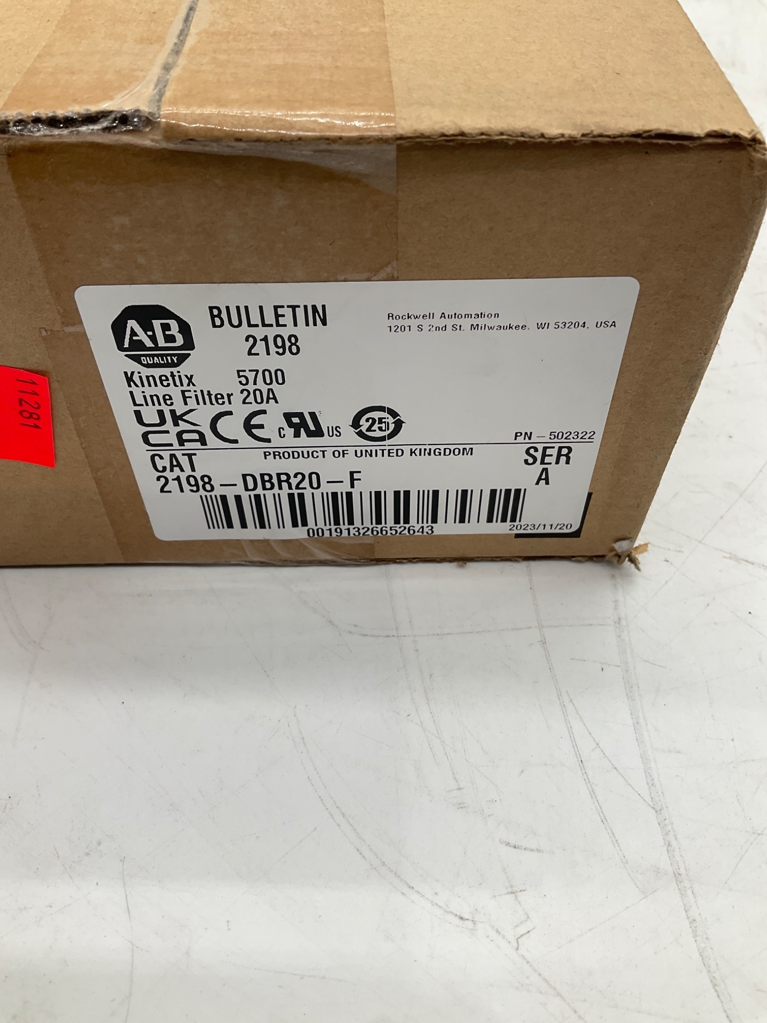 ALLEN BRADLEY 2198-DBR20-F Kinetix 5700 Line Filter 20A NEW 3
