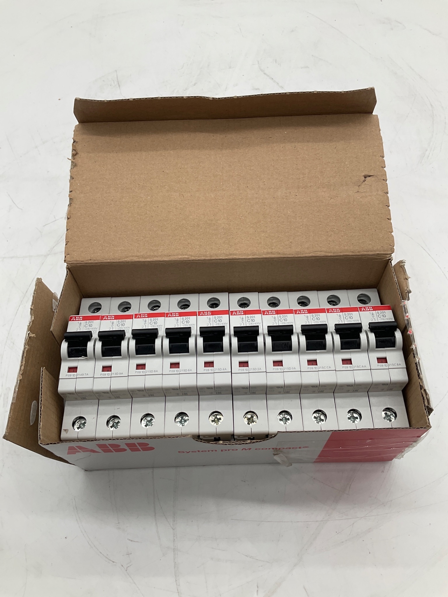 ABB S201-C10 Miniature Circuit Breaker 10A 1 Pole (Lot of 10) NEW 0