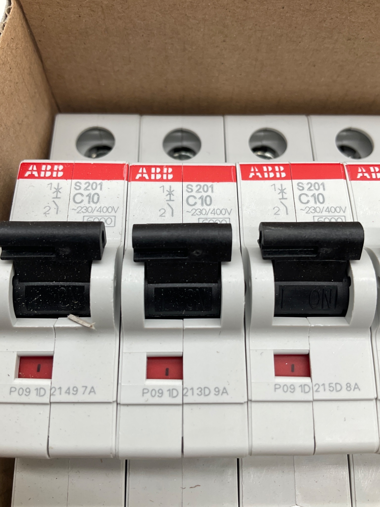 ABB S201-C10 Miniature Circuit Breaker 10A 1 Pole (Lot of 10) NEW 1