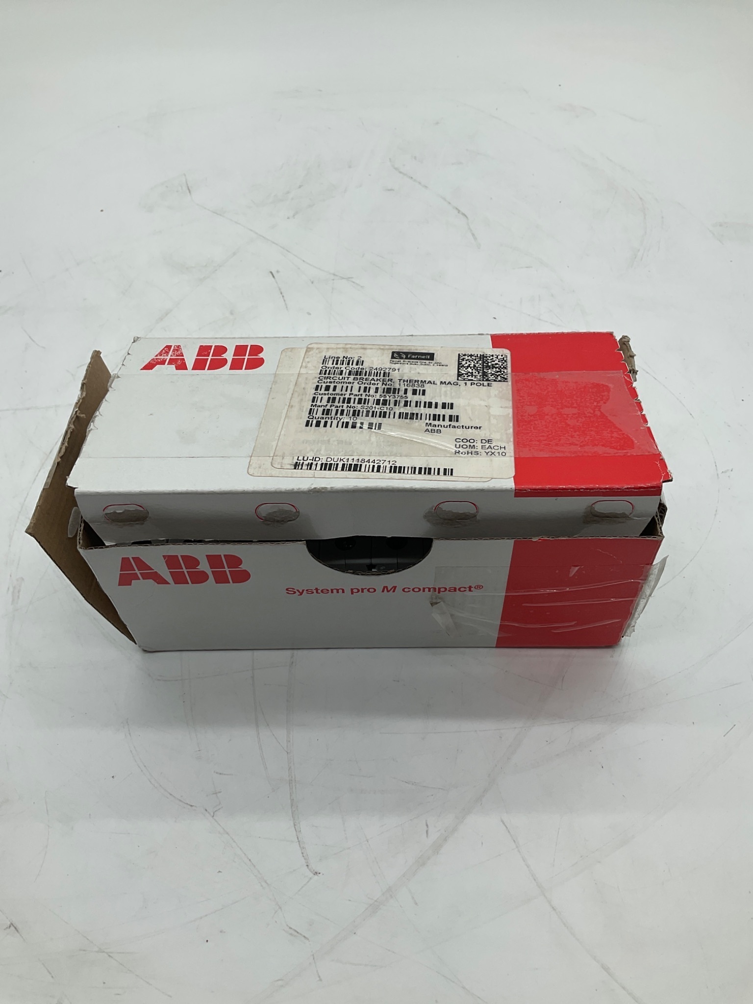 ABB S201-C10 Miniature Circuit Breaker 10A 1 Pole (Lot of 10) NEW 2