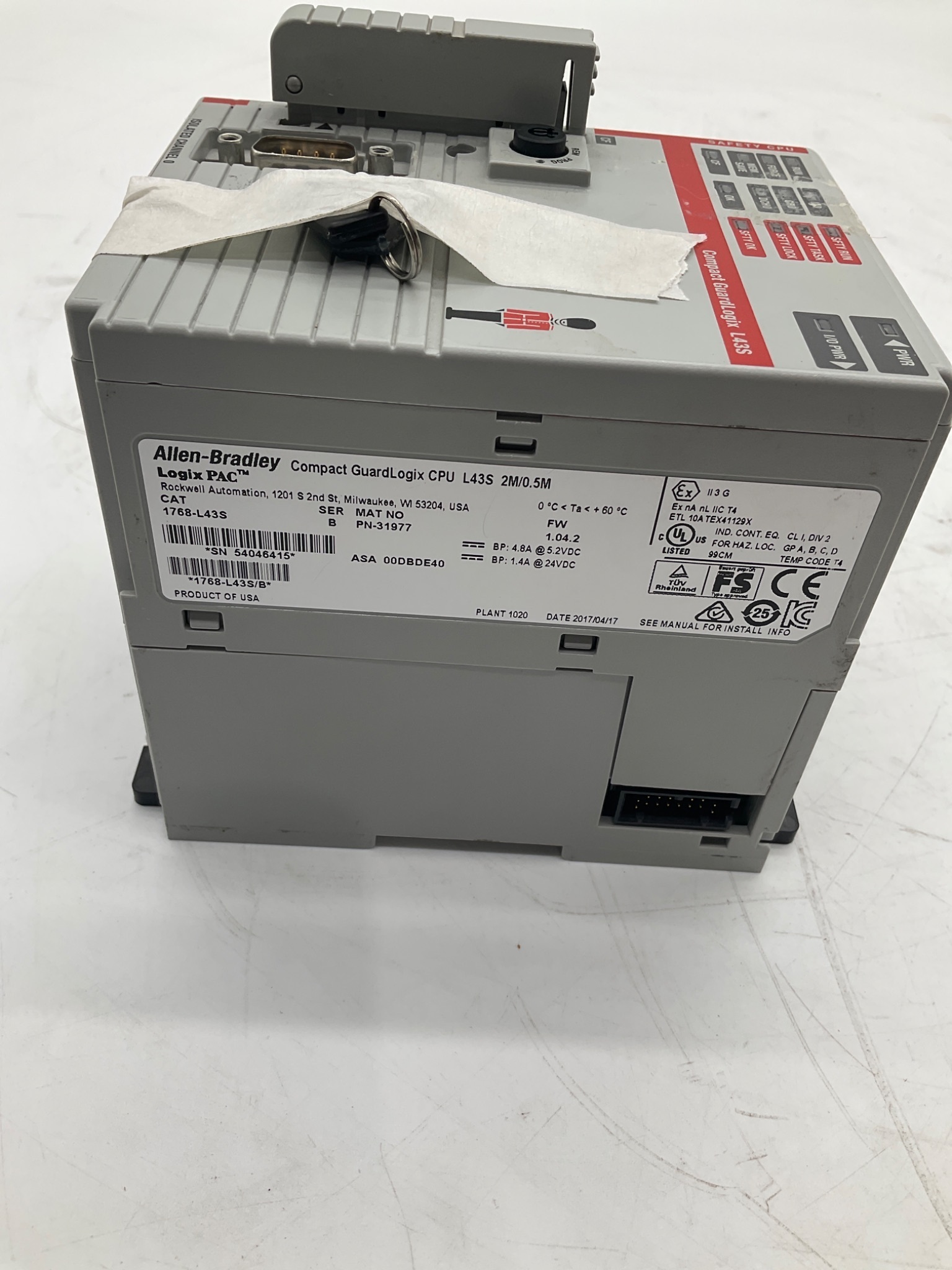ALLEN-BRADLEY 1768-L43S Compact GuardLogix Safety Controller USED 2