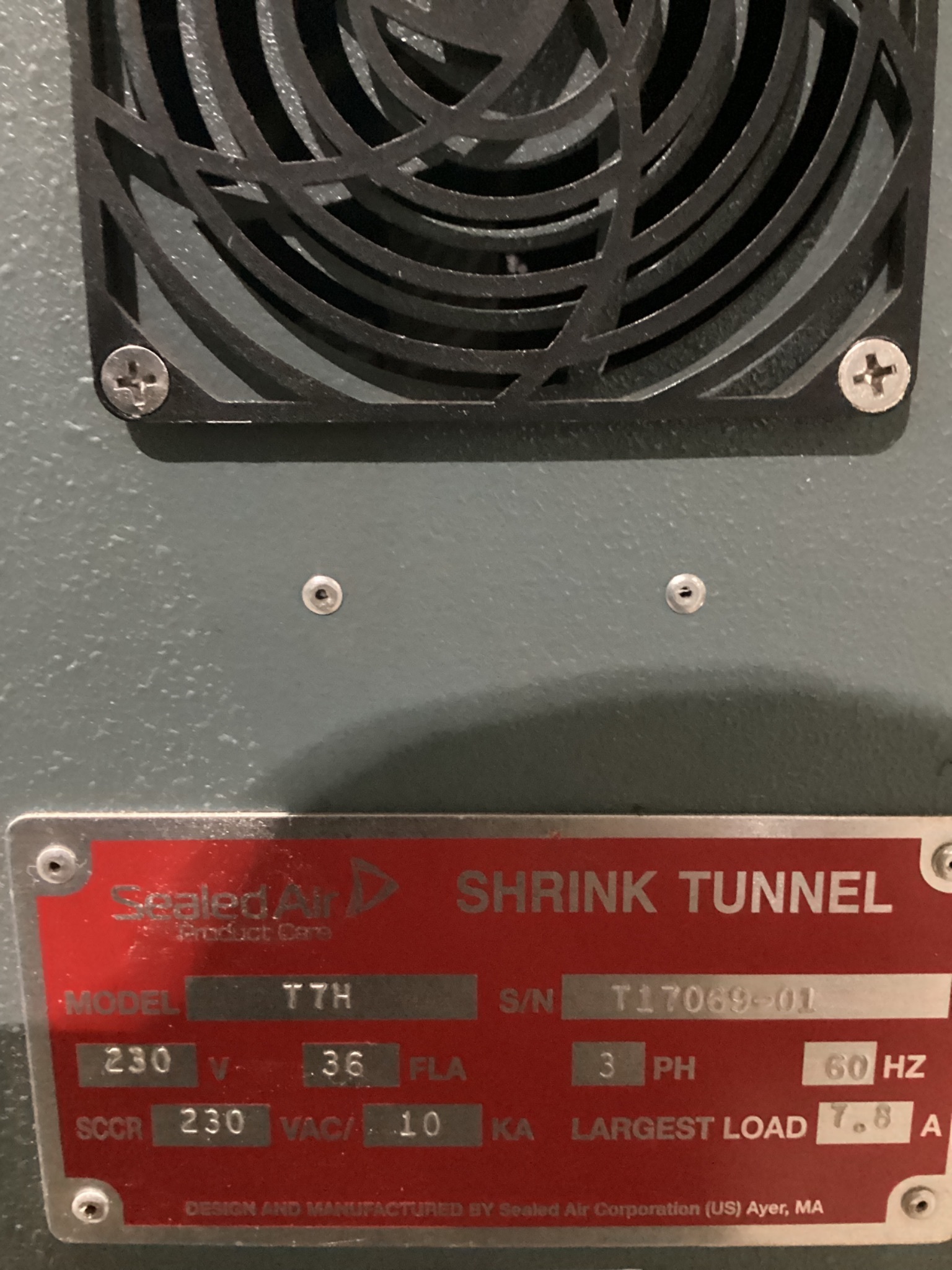 SEALED AIR SHANKLIN T7H Shrink Tunnel USED 1