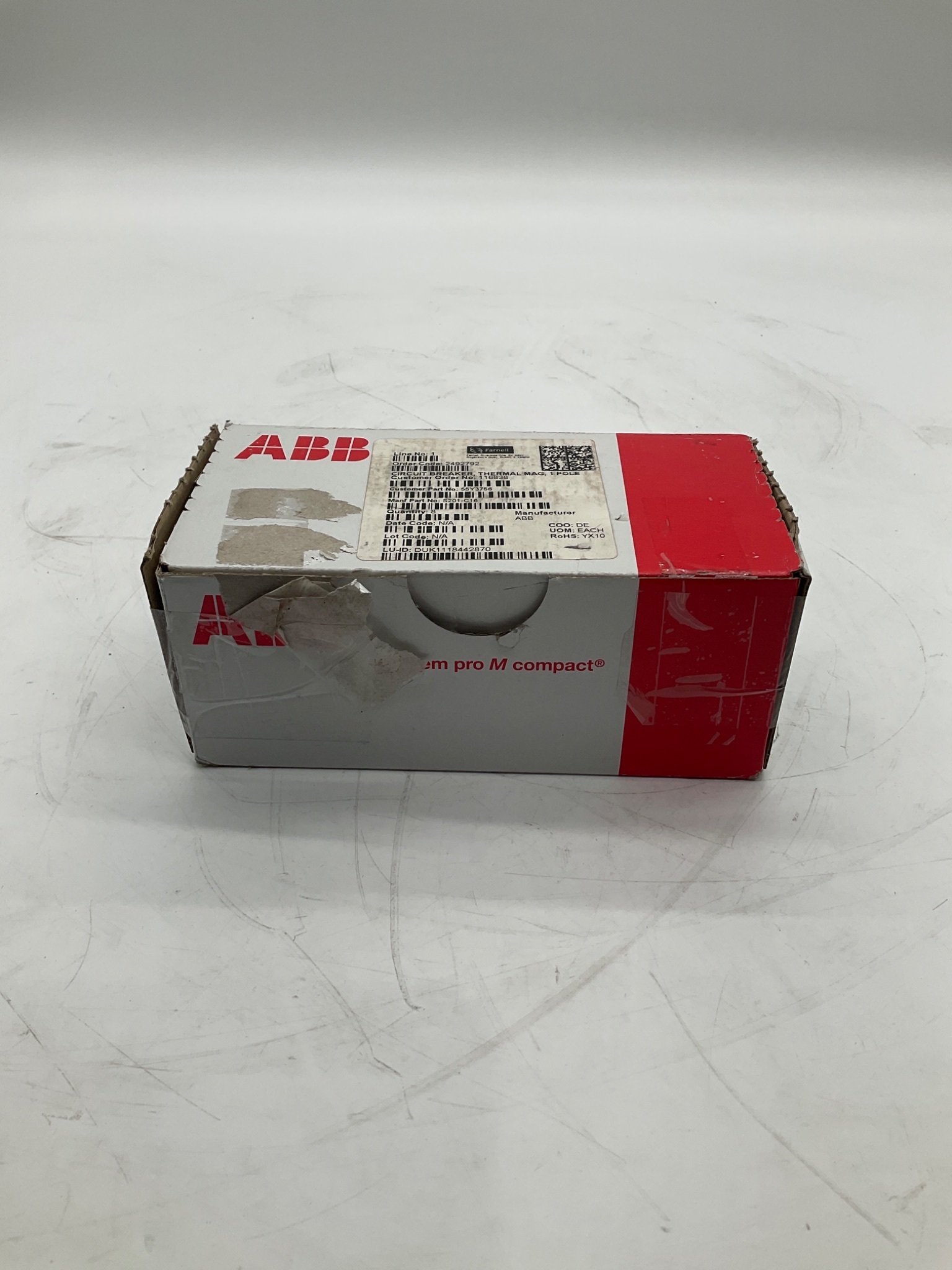 ABB S201-C16 Miniature Circuit Breaker 16A 1 Pole (Lot of 8) NEW 0