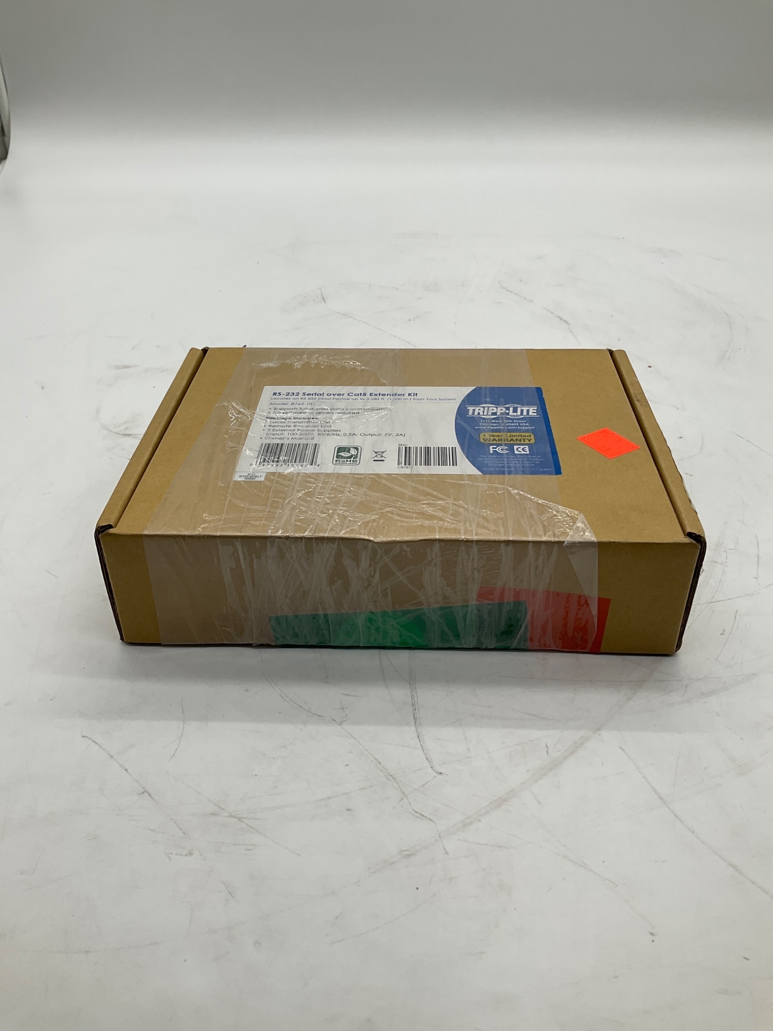TRIPP LITE B165-101 RS-232 Serial over Cat5 Extender Kit NEW 0