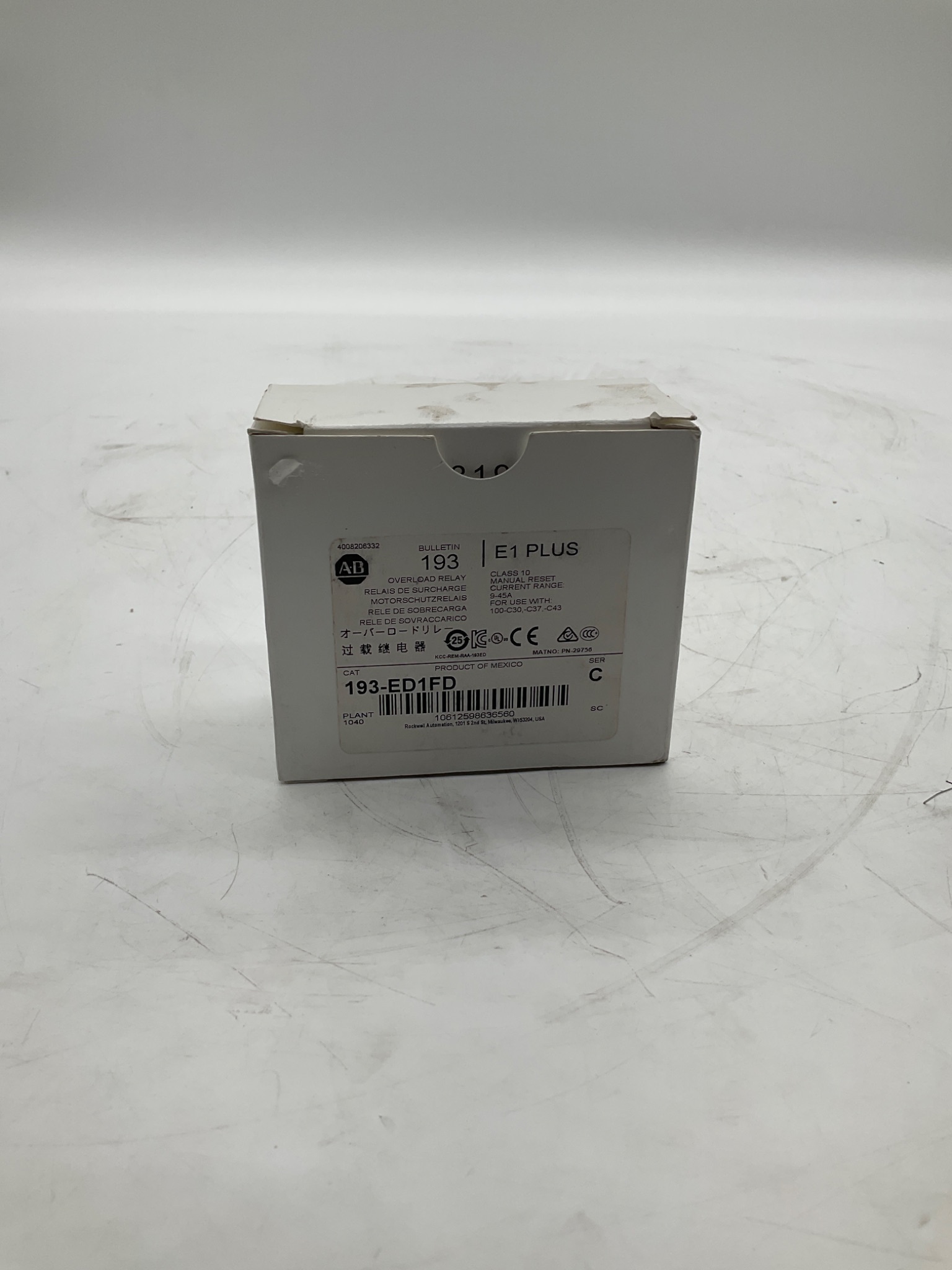 ALLEN-BRADLEY 193-ED1FD E1 Plus Electronic Overload Relay 9-45A NEW 0