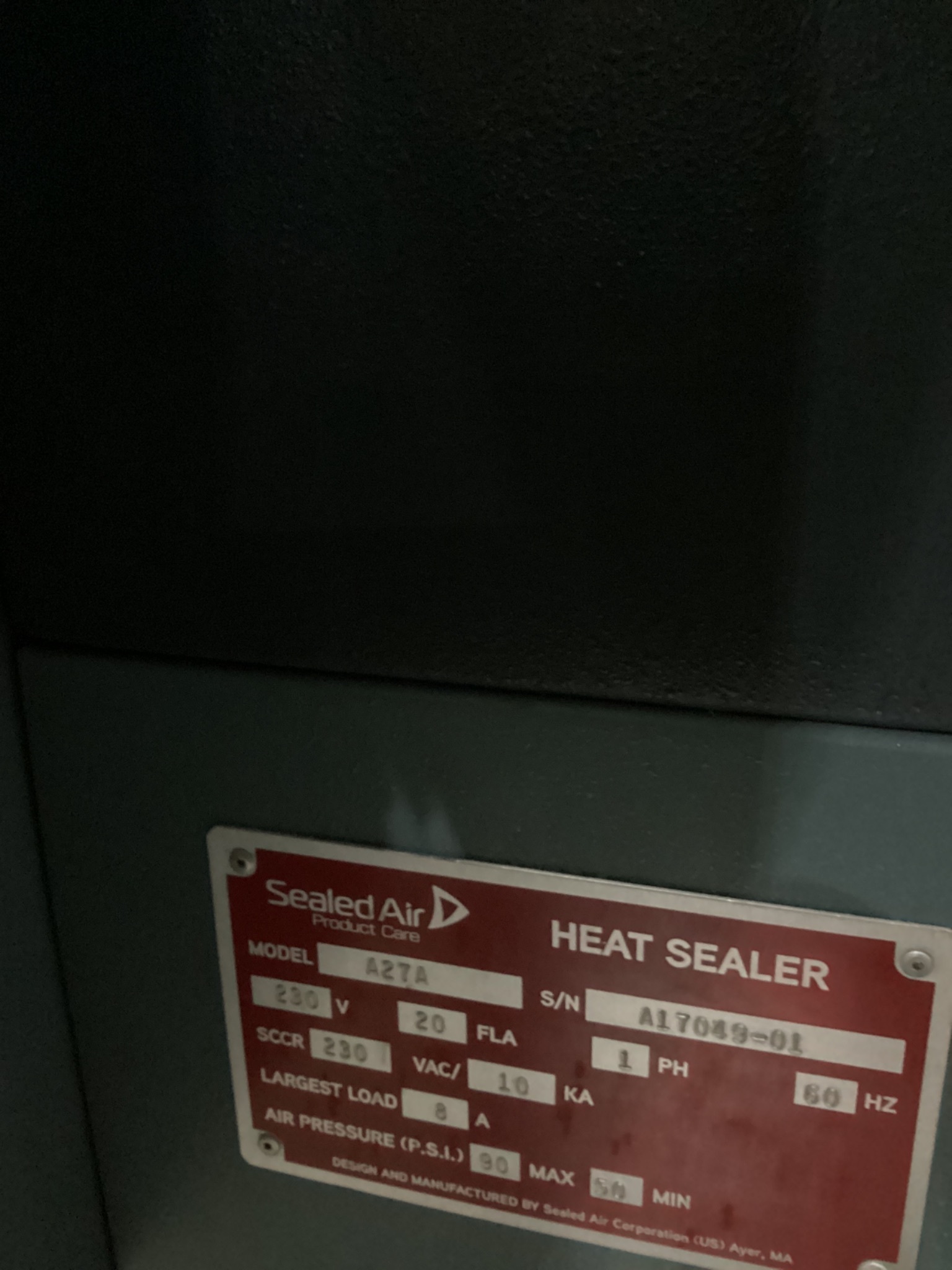 SEALED AIR A27A Automatic L-Bar Heat Sealer USED 5