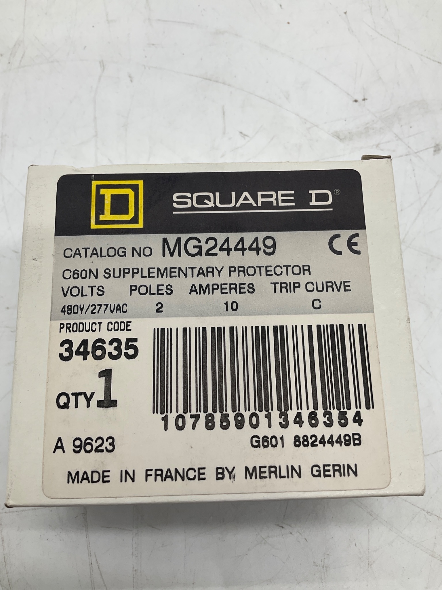 SQUARE D MG24449 C60N Supplementary Protector 10A 2 Pole NEW 1