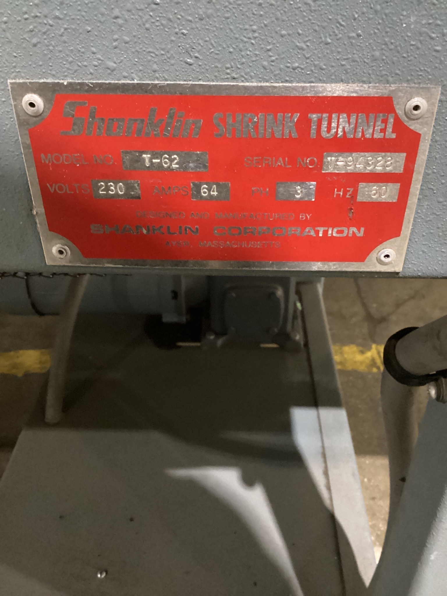 SHANKLIN T-62 Shrink Tunnel USED 1