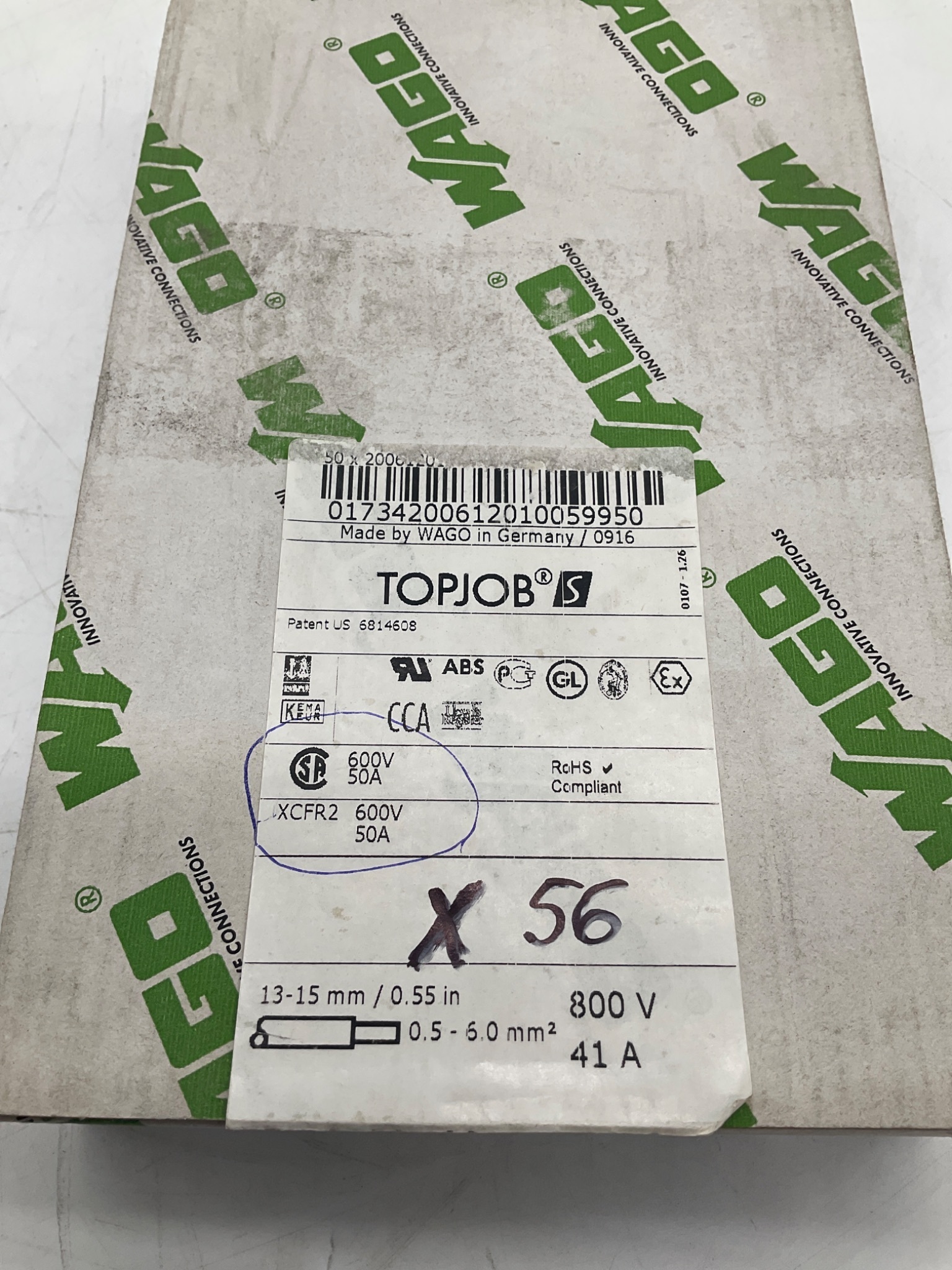 WAGO 2006 TOPJOB S DIN Rail Terminal Block NEW 2