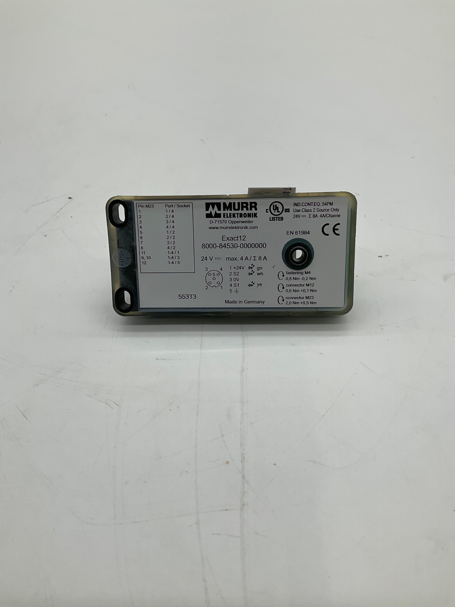 MURR ELEKTRONIK 8000-84530-0000000 Exact12 Passive Distribution Module USED 0