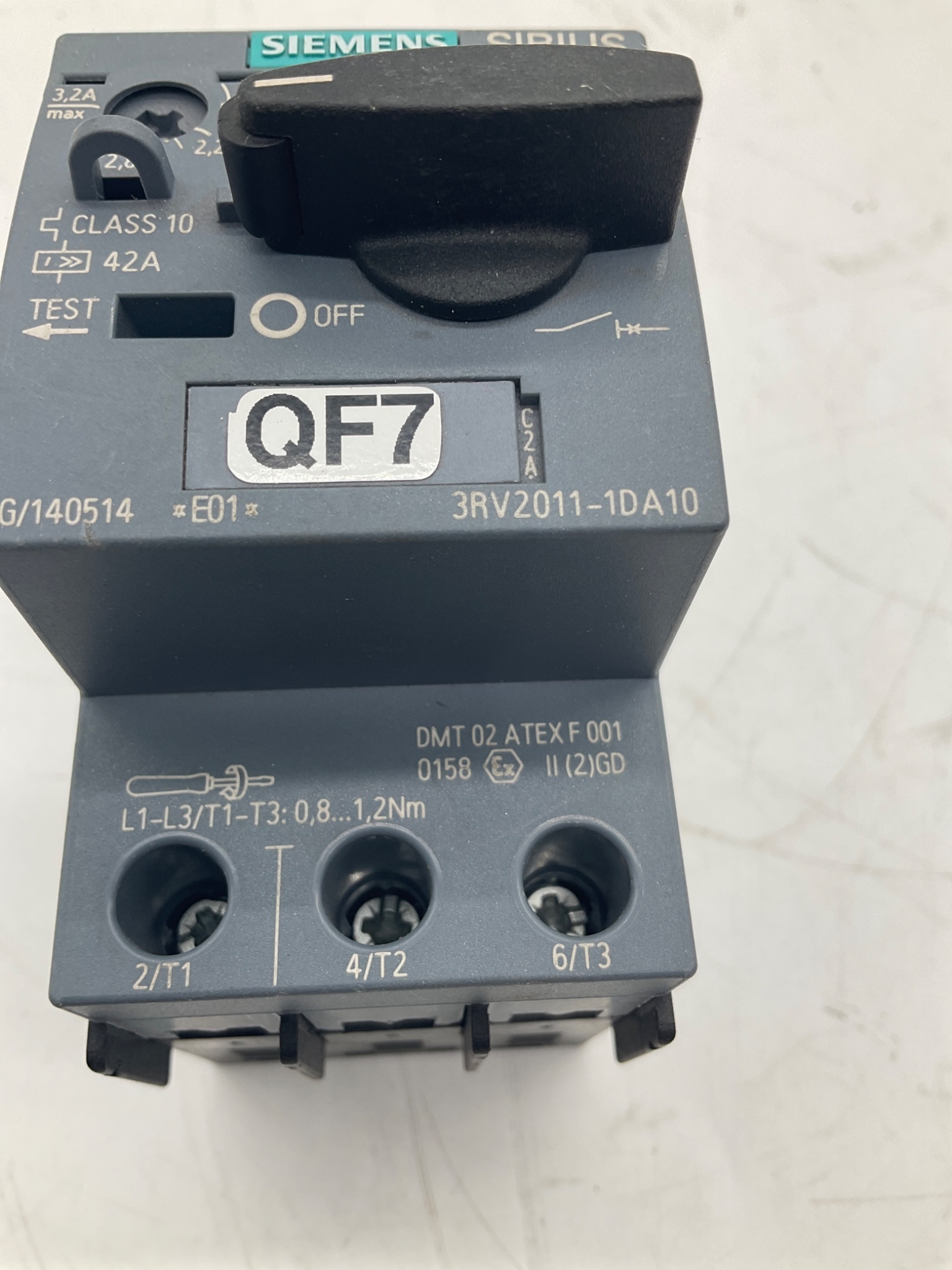 Siemens 3RV2011-1DA10 SIRIUS Motor Protection Circuit Breaker USED 2