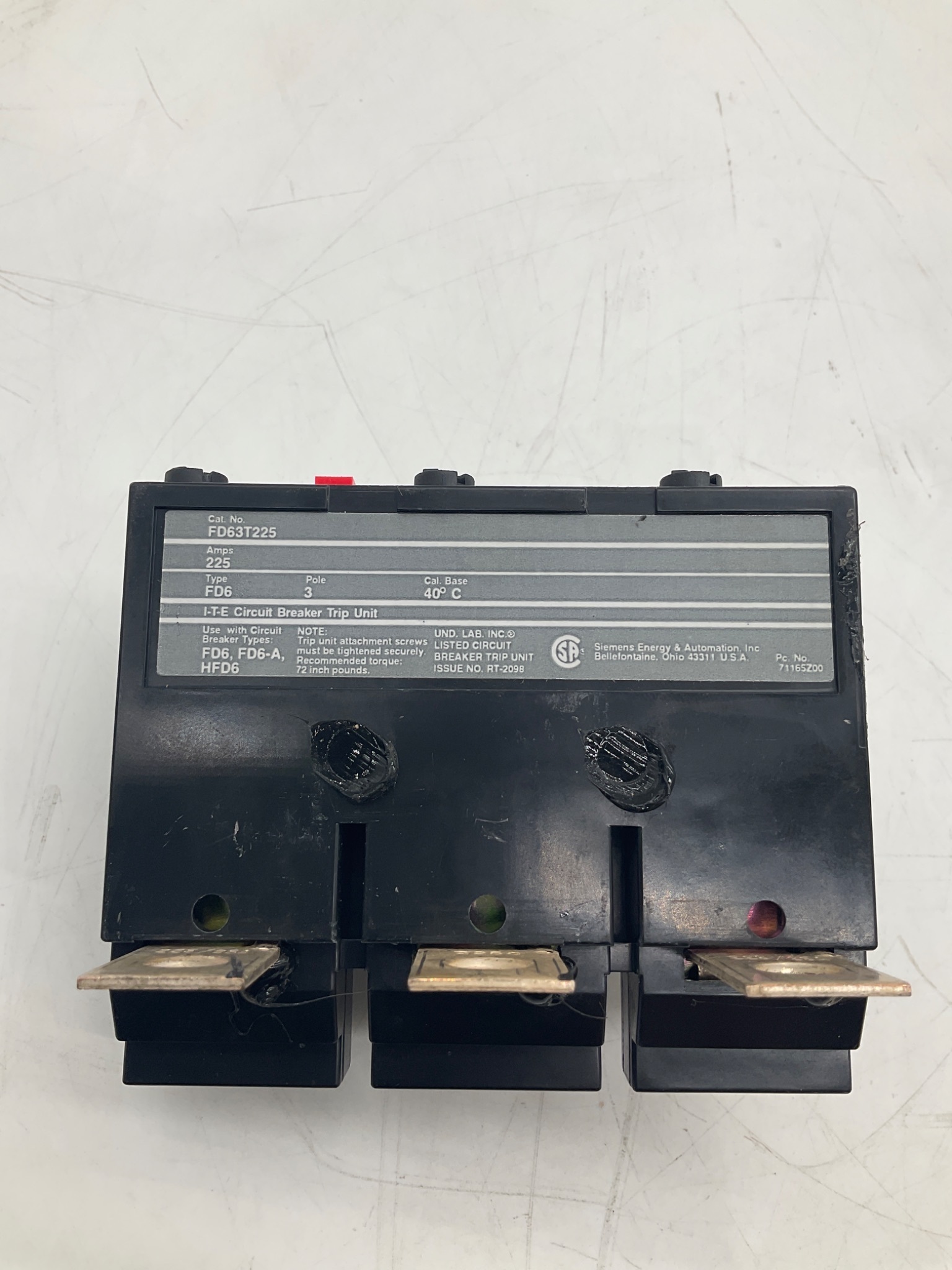 Siemens FD63T225 Trip Unit USED 3