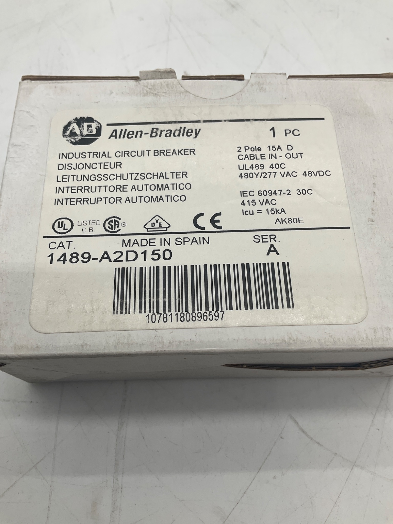 Allen-Bradley 1489-A2D150 Miniature Circuit Breaker NEW 1