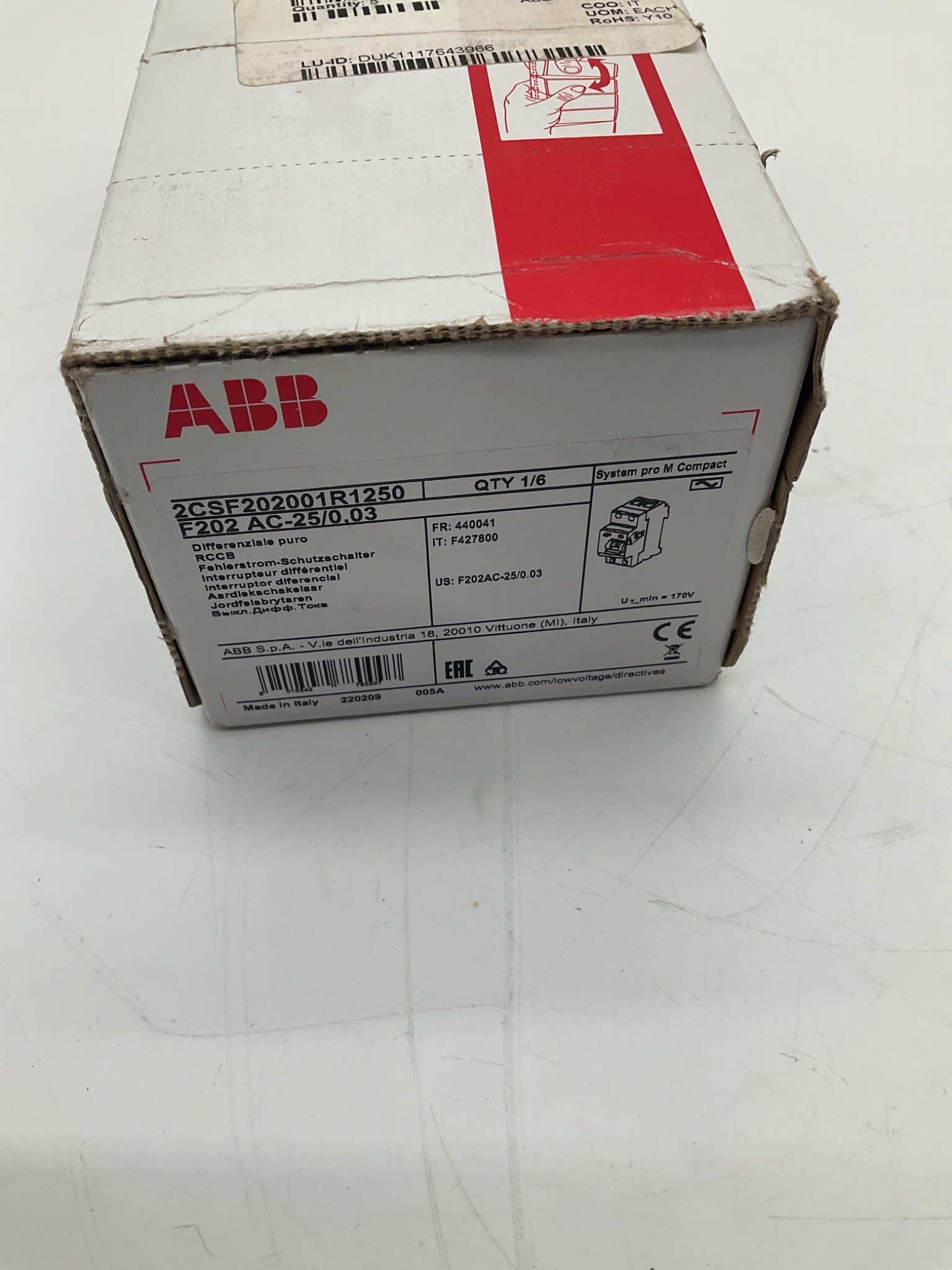 ABB F202 AC-25/0.03 Residual Current Circuit Breaker (Pack of 5) NEW 1