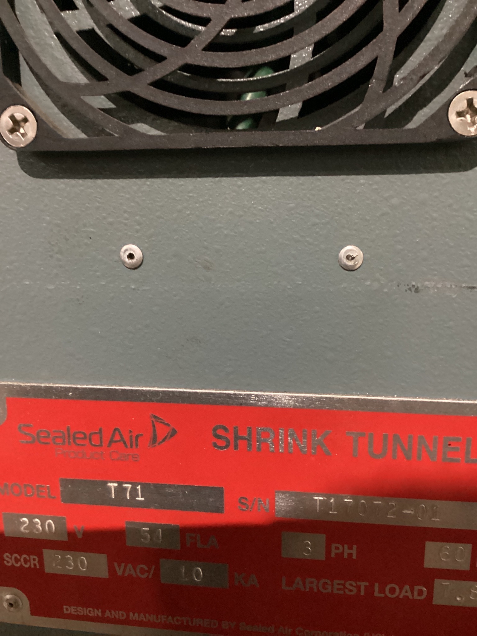 Shanklin T71 Shrink Tunnel USED 2