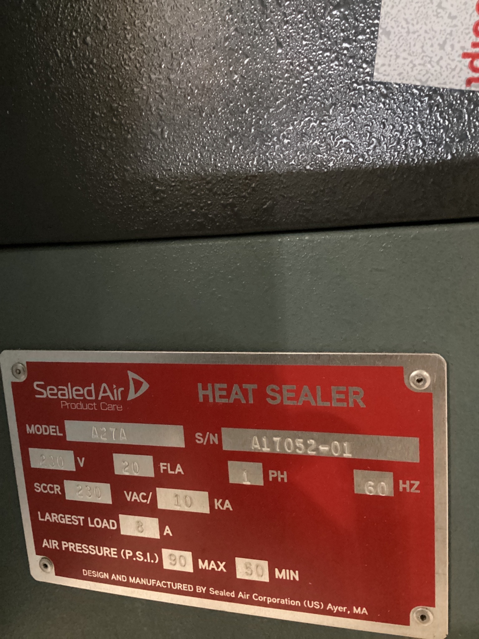 Shanklin A27A Heat Sealer USED 5