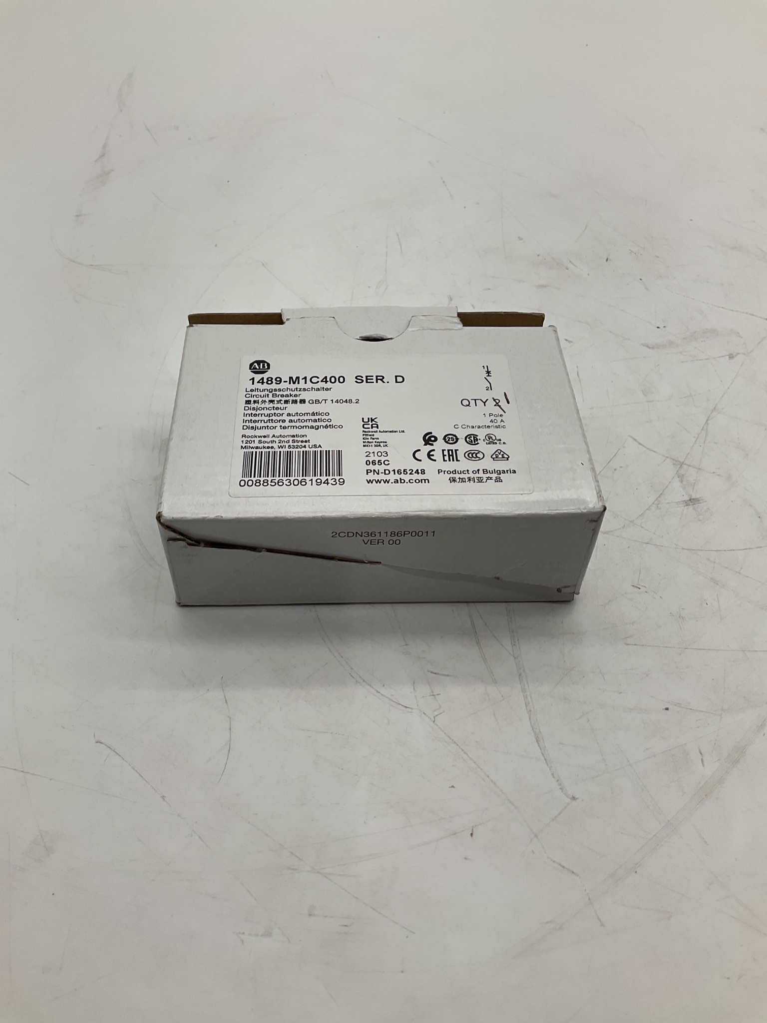 Allen-Bradley 1489-M1C400 Miniature Circuit Breaker 1-Pole 40A NEW 0