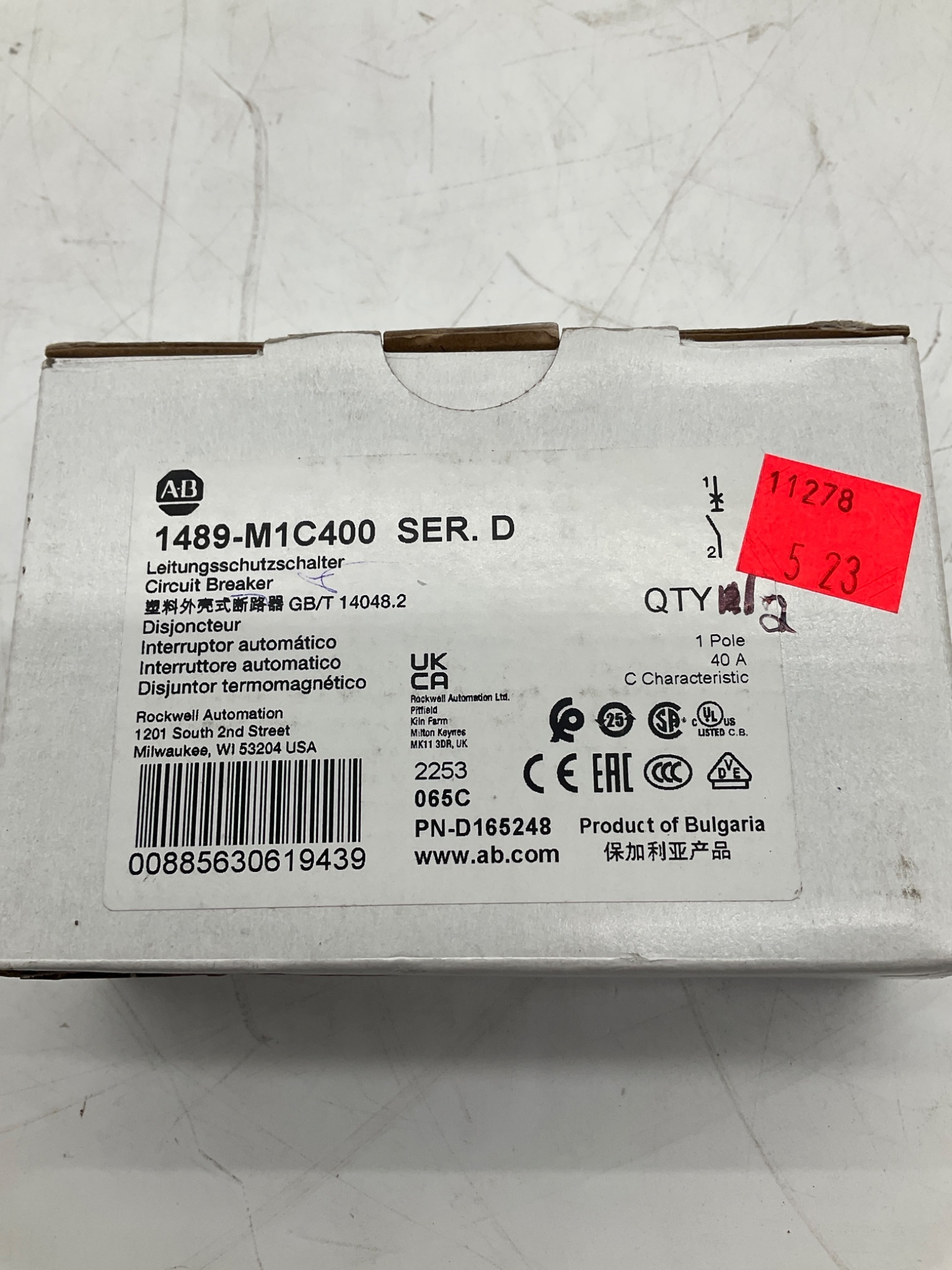Allen-Bradley 1489-M1C400 Miniature Circuit Breaker 1-Pole 40A (Lot of 2) NEW 1