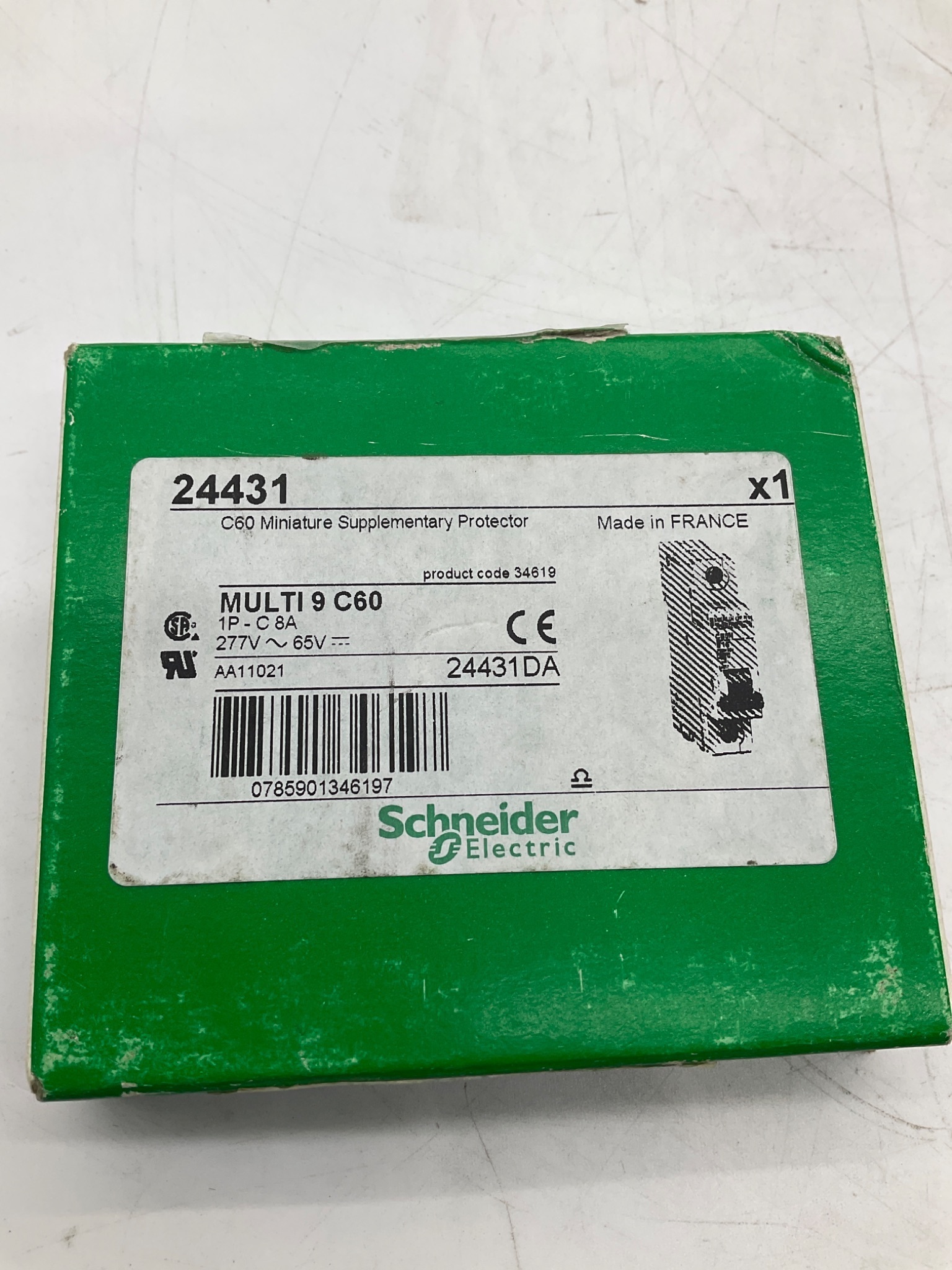 Schneider Electric 24431 Multi 9 C60 Miniature Supplementary Protector 1P C8A NEW 3