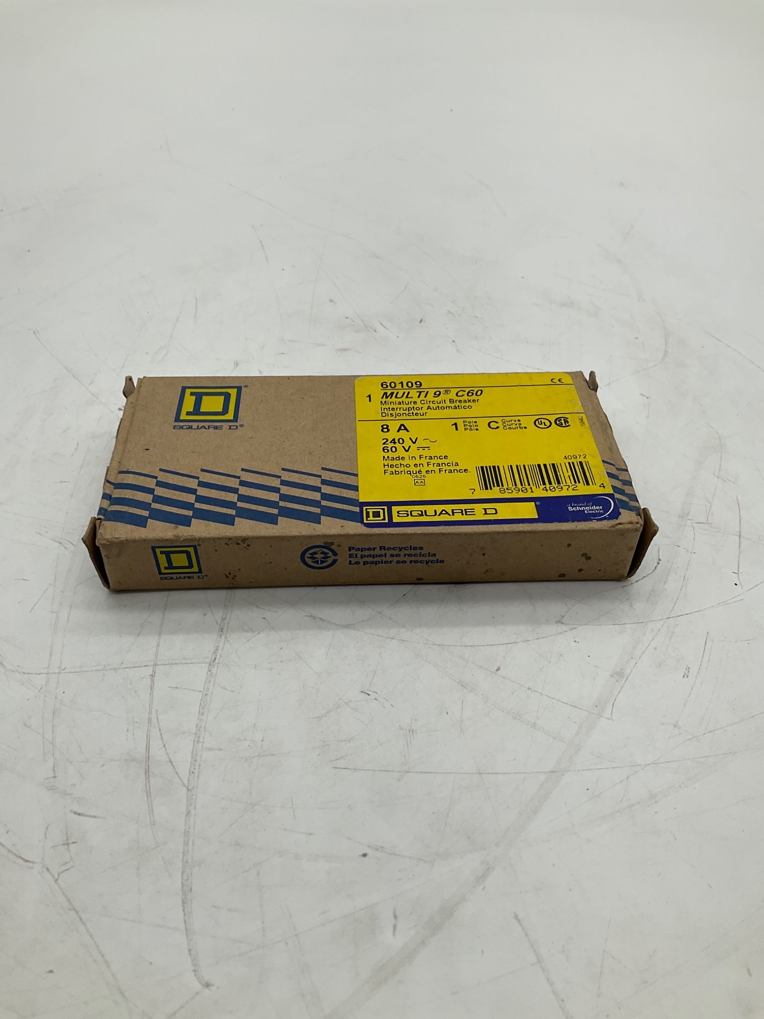 Square D 60109 Multi 9 C60 Miniature Circuit Breaker 1P C8A NEW 1