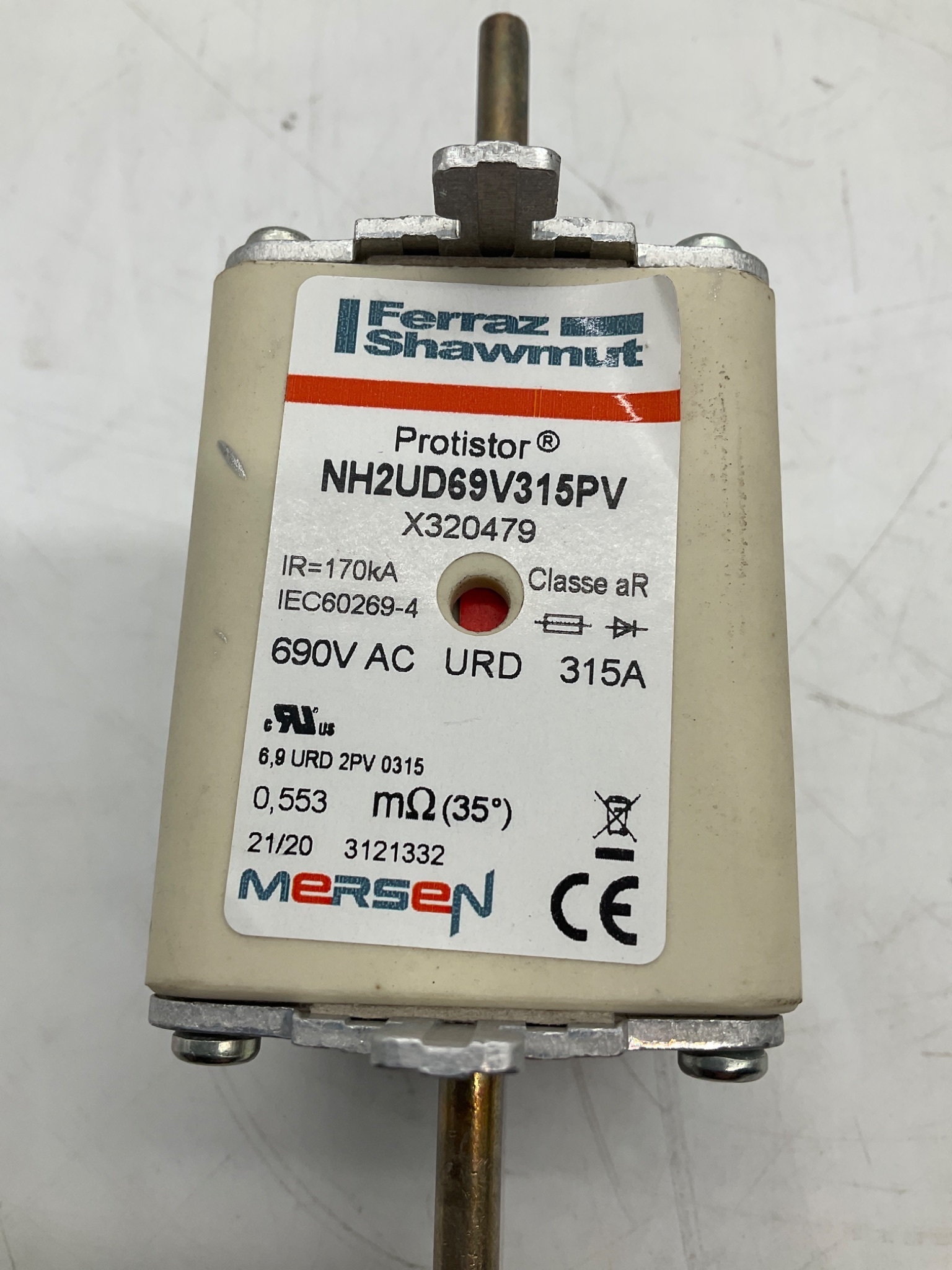 Ferraz Shawmut NH2UD69V315PV Protistor Semiconductor Fuse 315A 690VAC NEW 1