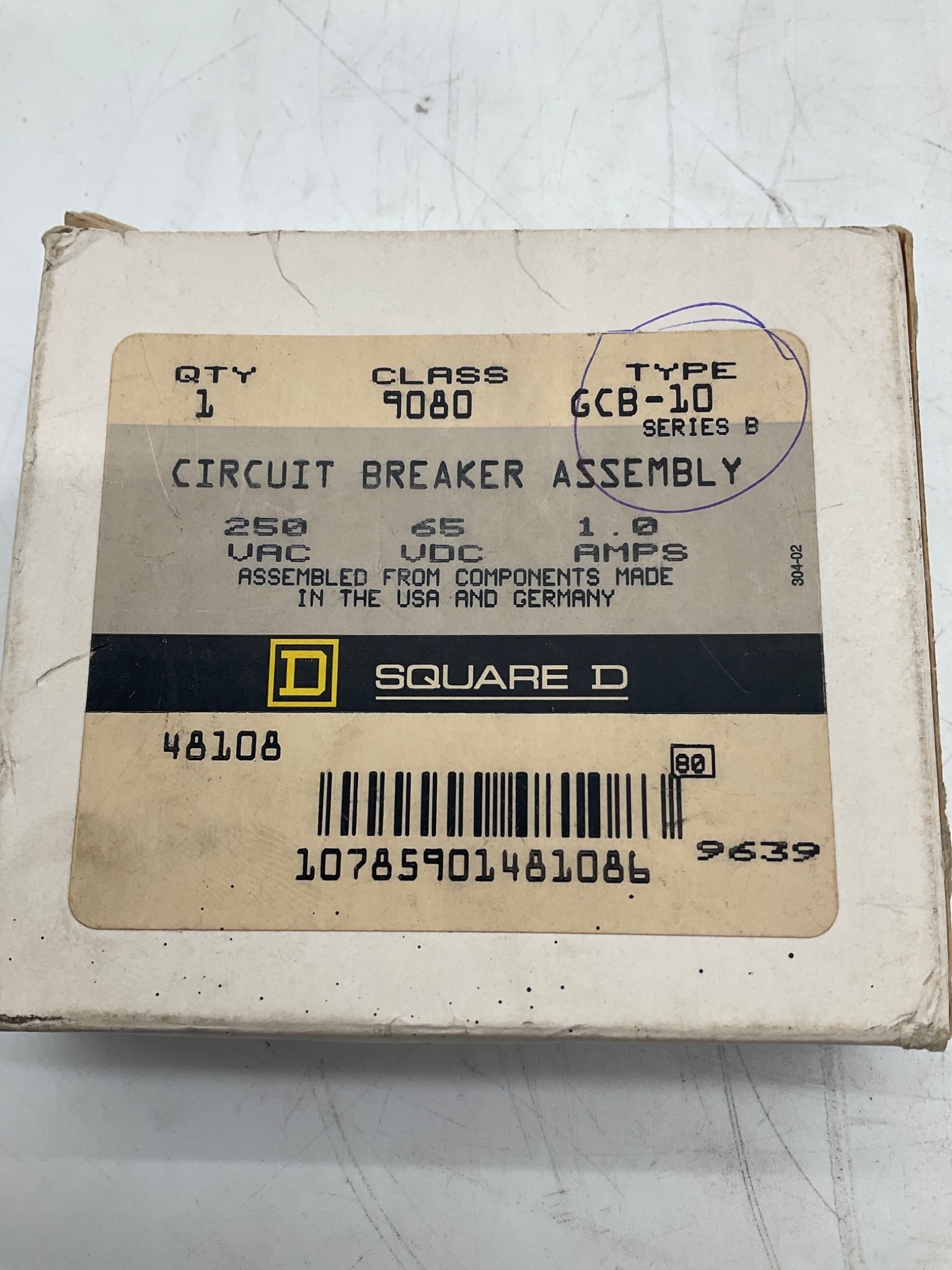 Square D GCB-10 Circuit Breaker Assembly 1A NEW 1