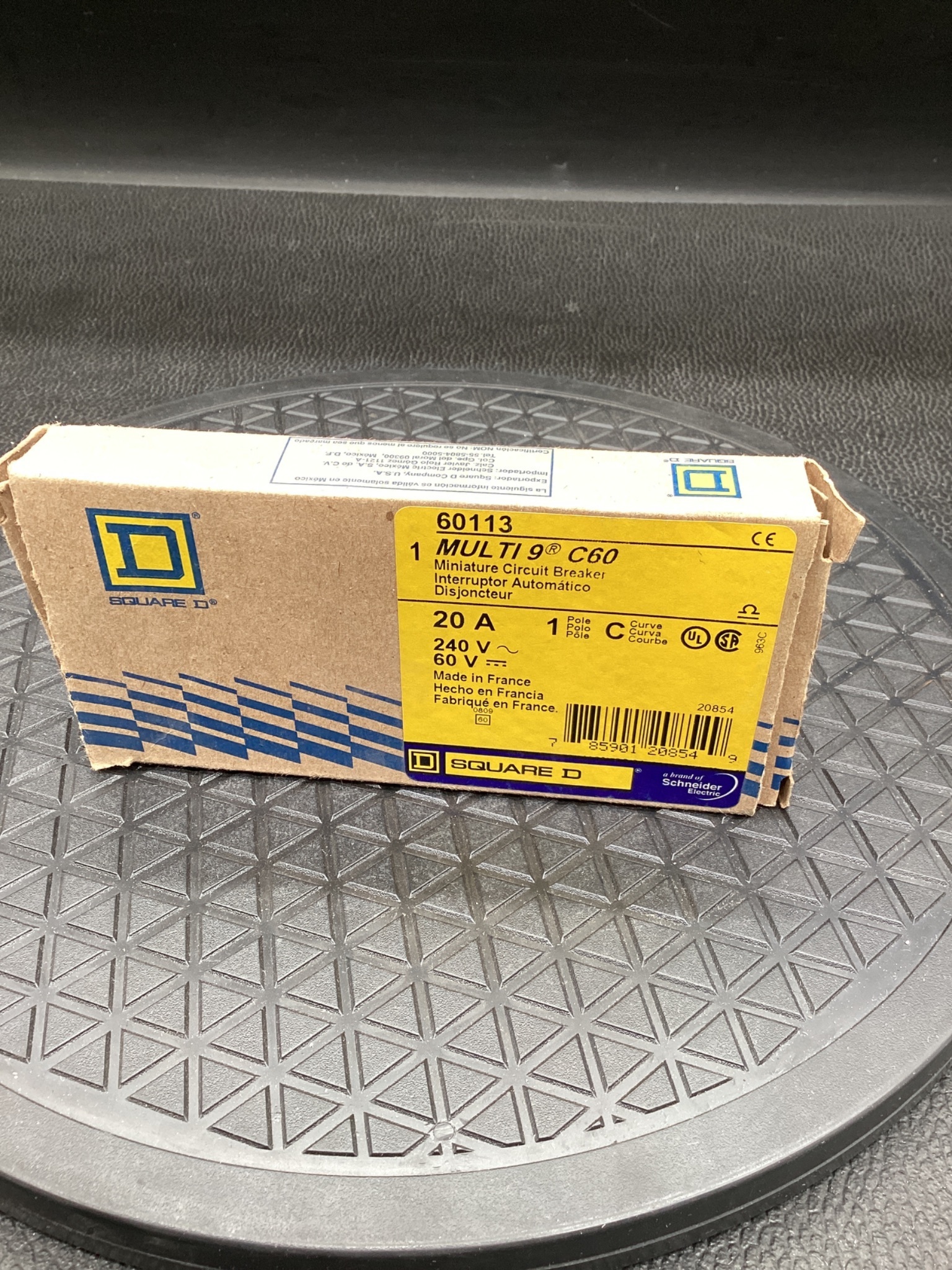 Square D 60113 Multi 9 C60 Miniature Circuit Breaker 1P C20A NEW 1