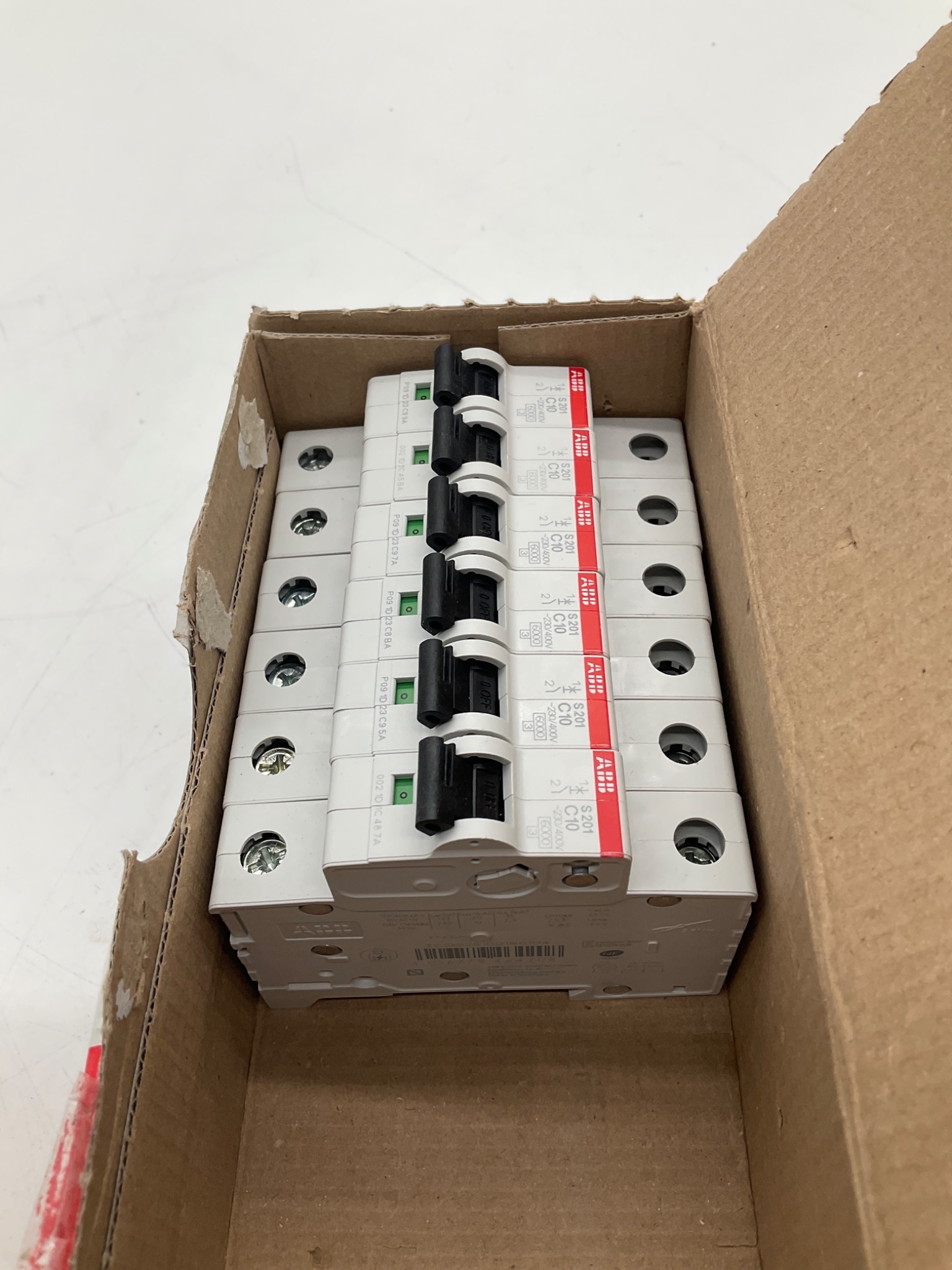 ABB S201-C10 Miniature Circuit Breaker 1-Pole 10A (Box of 6) NEW 3