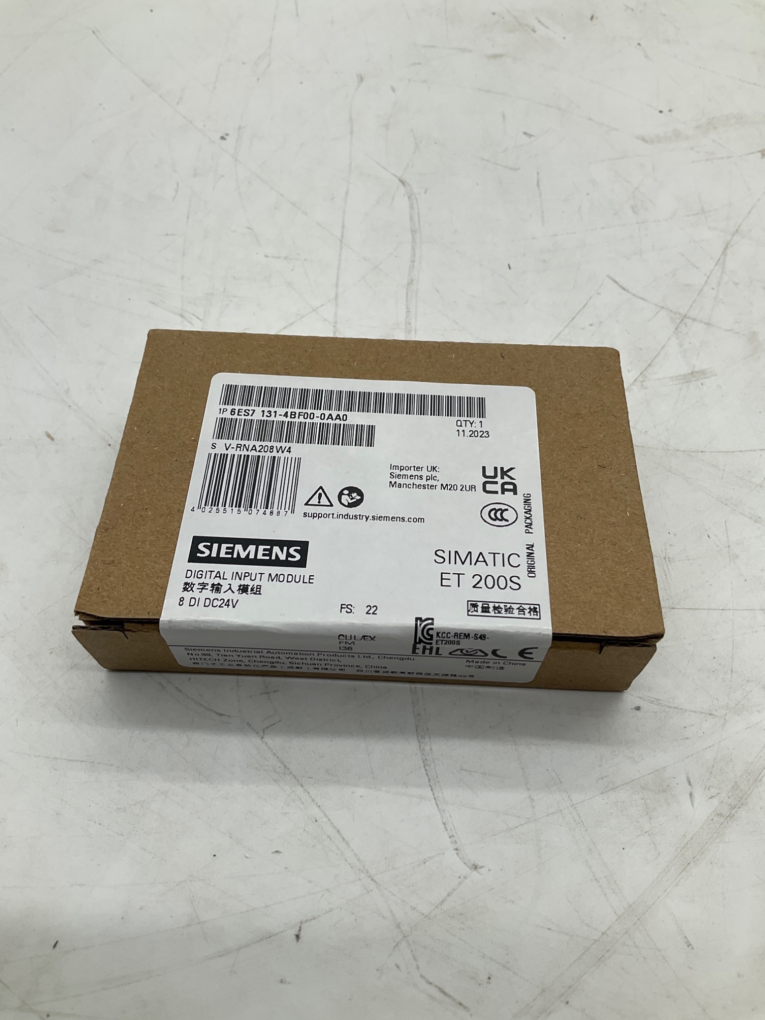 Siemens 6ES7131-4BF00-0AA0 SIMATIC ET 200S Digital Input Module 8DI 24VDC NEW 1