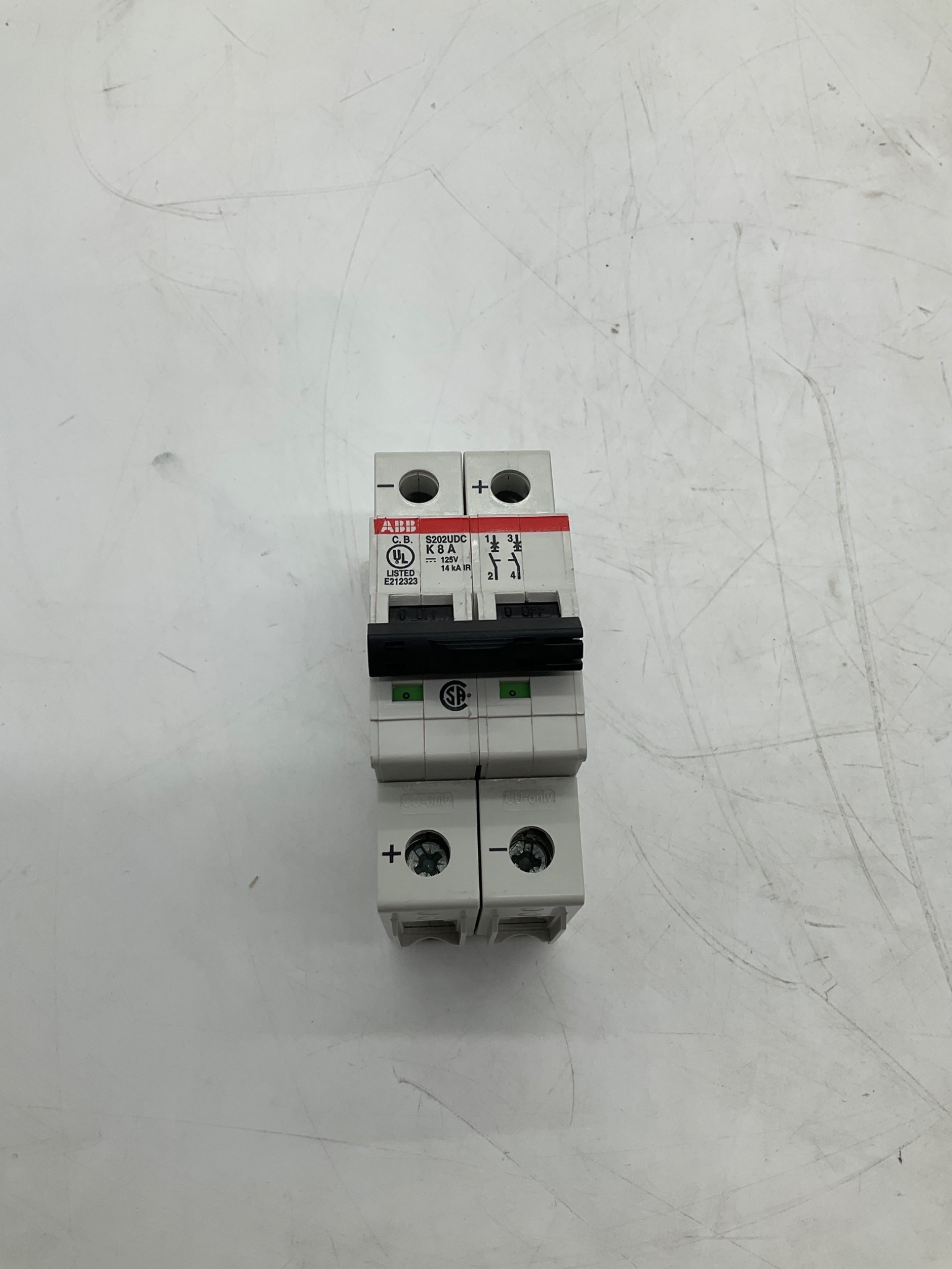 ABB S202UDC-K8A DC Miniature Circuit Breaker 2-Pole 8A USED 0