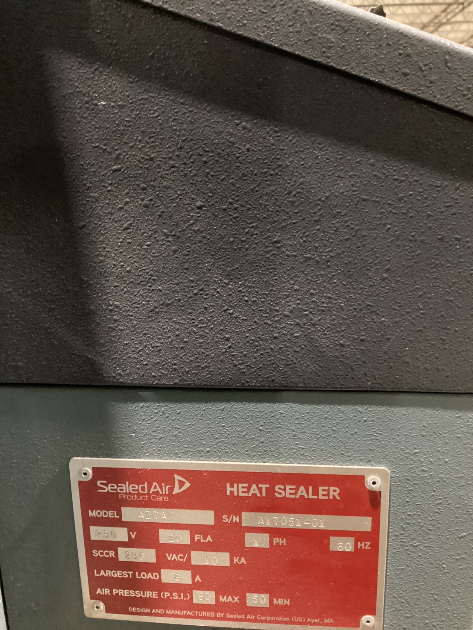 Sealed Air Shanklin A27A Heat Sealer 230V USED 5