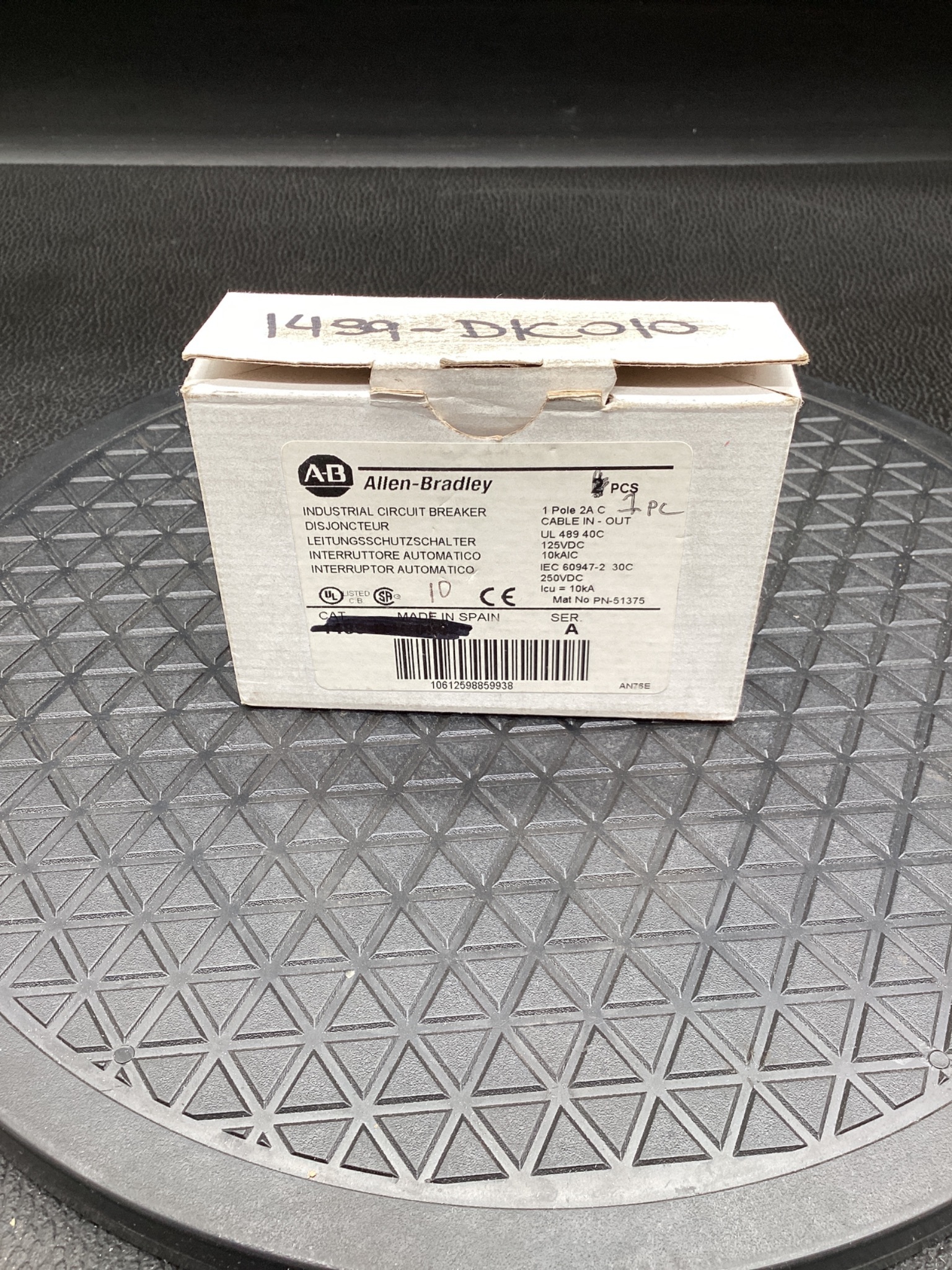 Allen-Bradley 1489-D1C010 Miniature Circuit Breaker 1A 1-Pole NEW 2