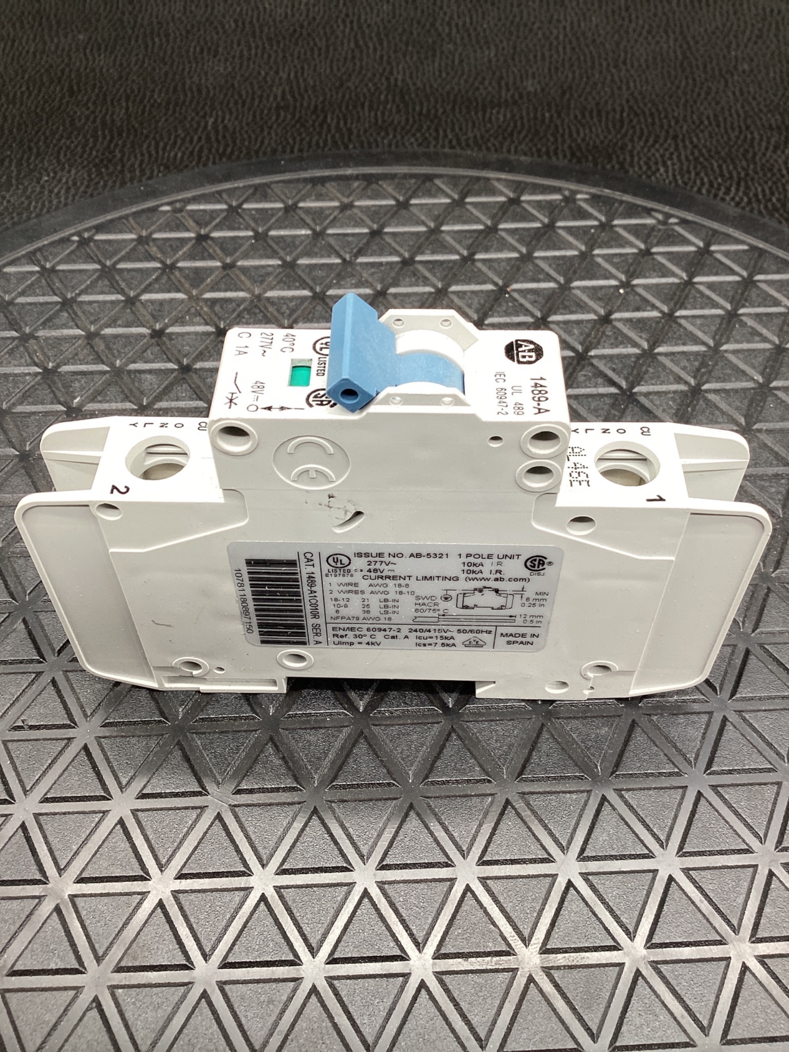 Allen-Bradley 1489-D1C010 Miniature Circuit Breaker 1A 1-Pole NEW 3