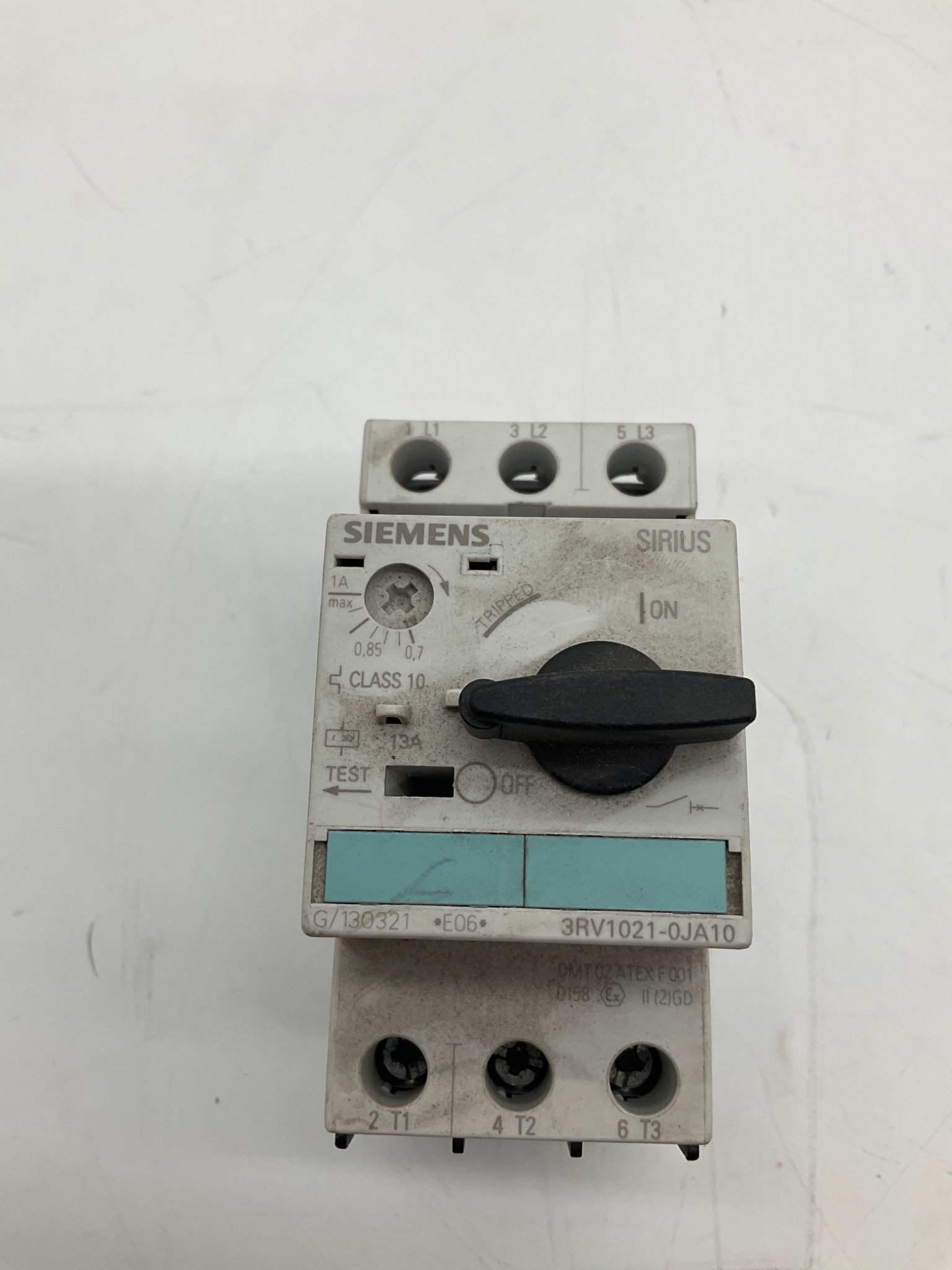Siemens 3RV1021-0JA10 SIRIUS Motor Protection Circuit Breaker 0.7-1.0A USED 1