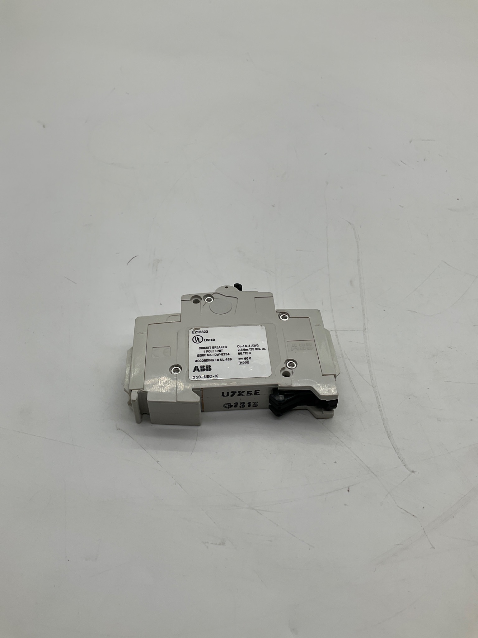 ABB S201UDC-K Miniature Circuit Breaker K5A 1-Pole 60VDC USED 0