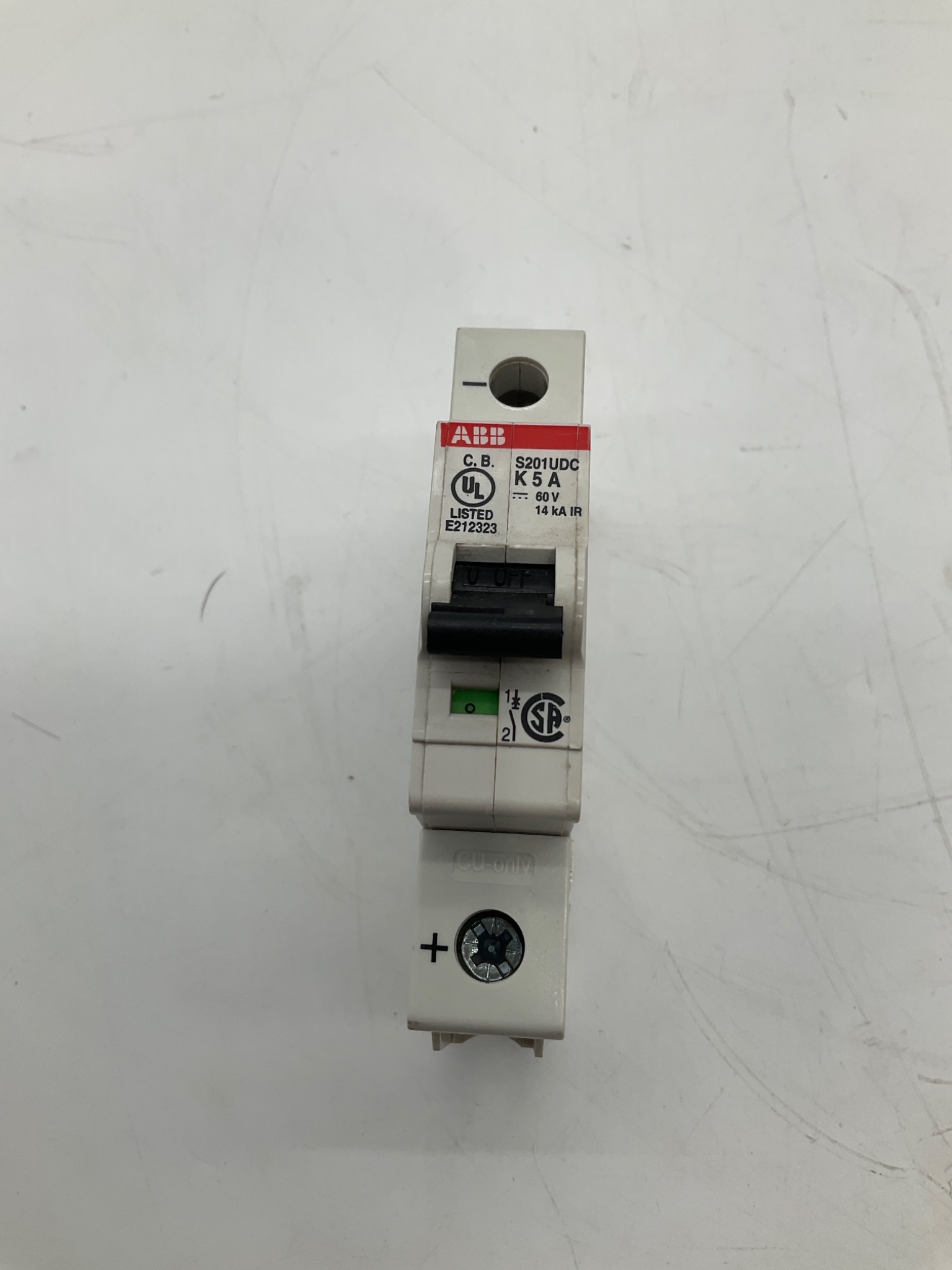 ABB S201UDC-K Miniature Circuit Breaker K5A 1-Pole 60VDC USED 2