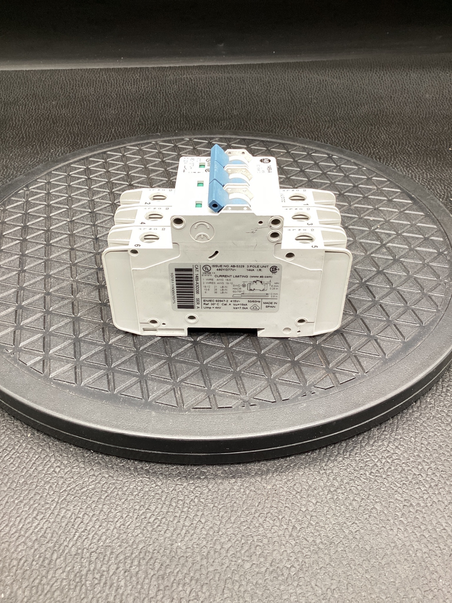 Allen-Bradley 1489-A3D200 Miniature Circuit Breaker 20A 3-Pole USED 1