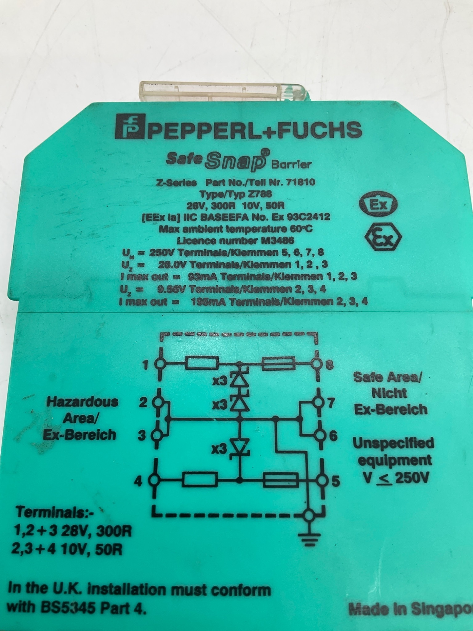 Pepperl+Fuchs Z788 SafeSnap Z-Series Zener Barrier USED 1