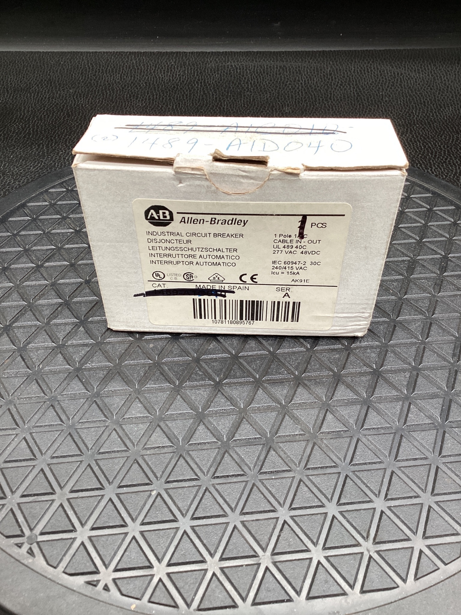 Allen-Bradley 1489-A1D040 Miniature Circuit Breaker 4A 1-Pole NEW 1