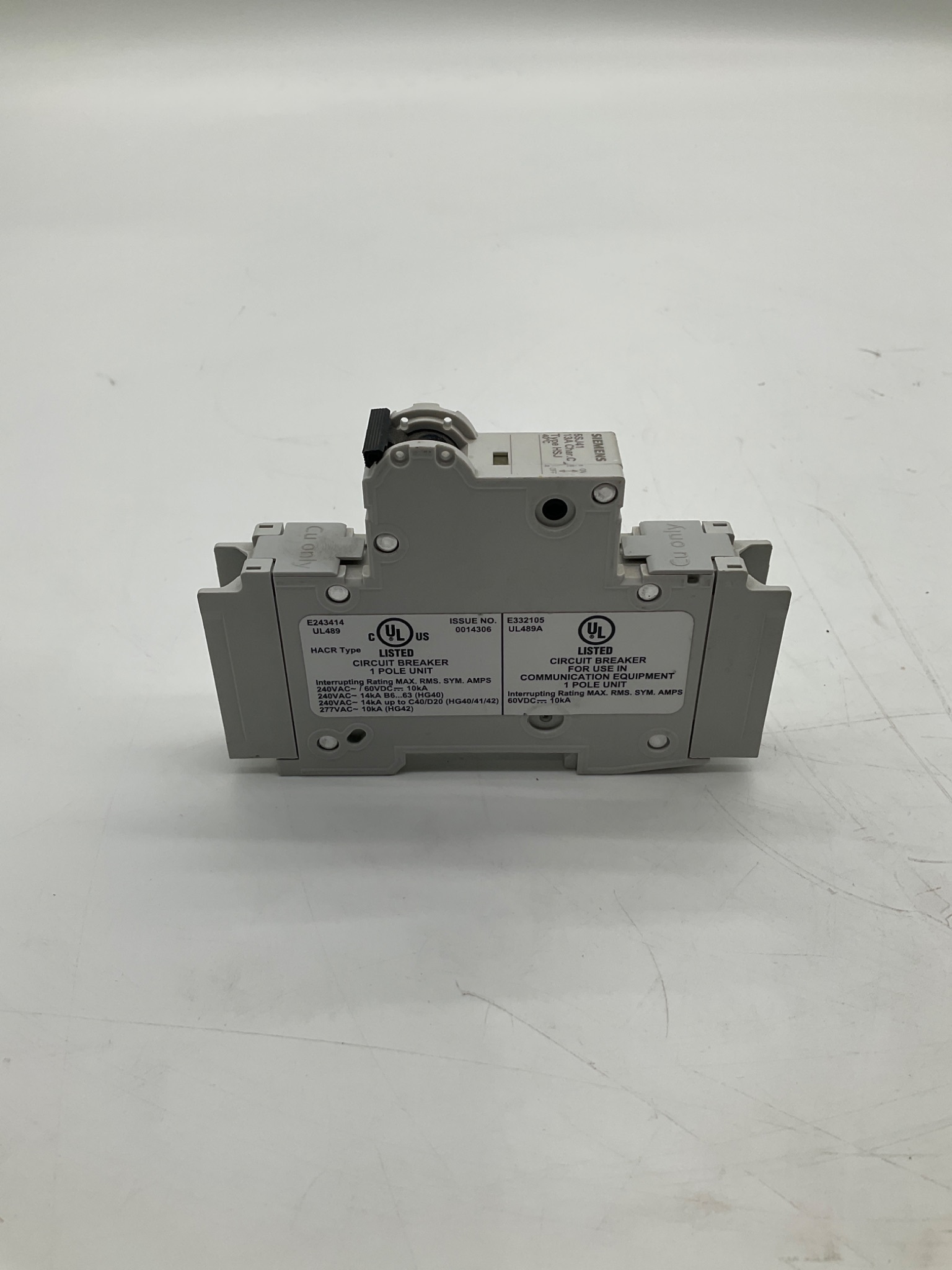 Siemens 5SJ4113-7HG41 Miniature Circuit Breaker 13A 1-Pole USED 2