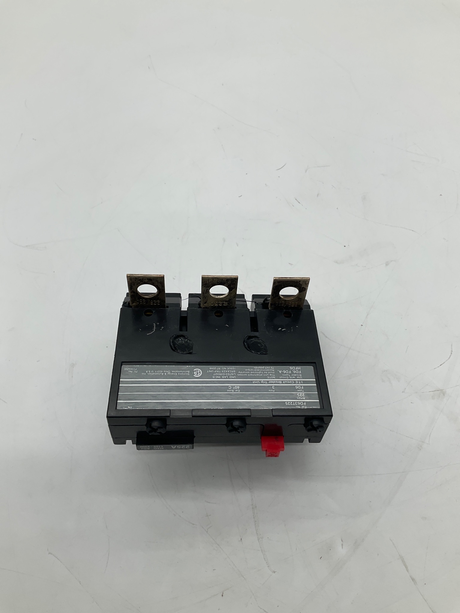 Siemens FD63T225 I-T-E Circuit Breaker Trip Unit 225A 3-Pole USED 2