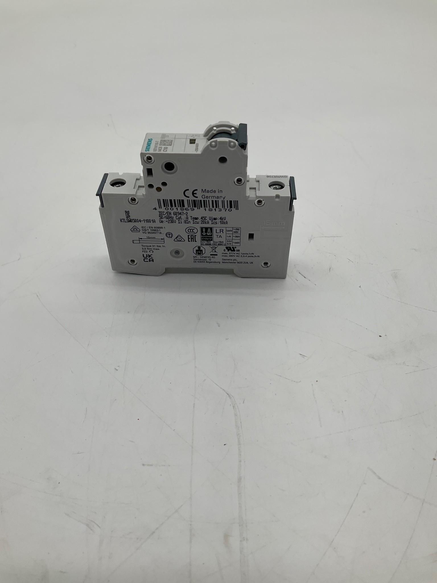 Siemens 5SY4110-7 Miniature Circuit Breaker C10 1-Pole USED 0