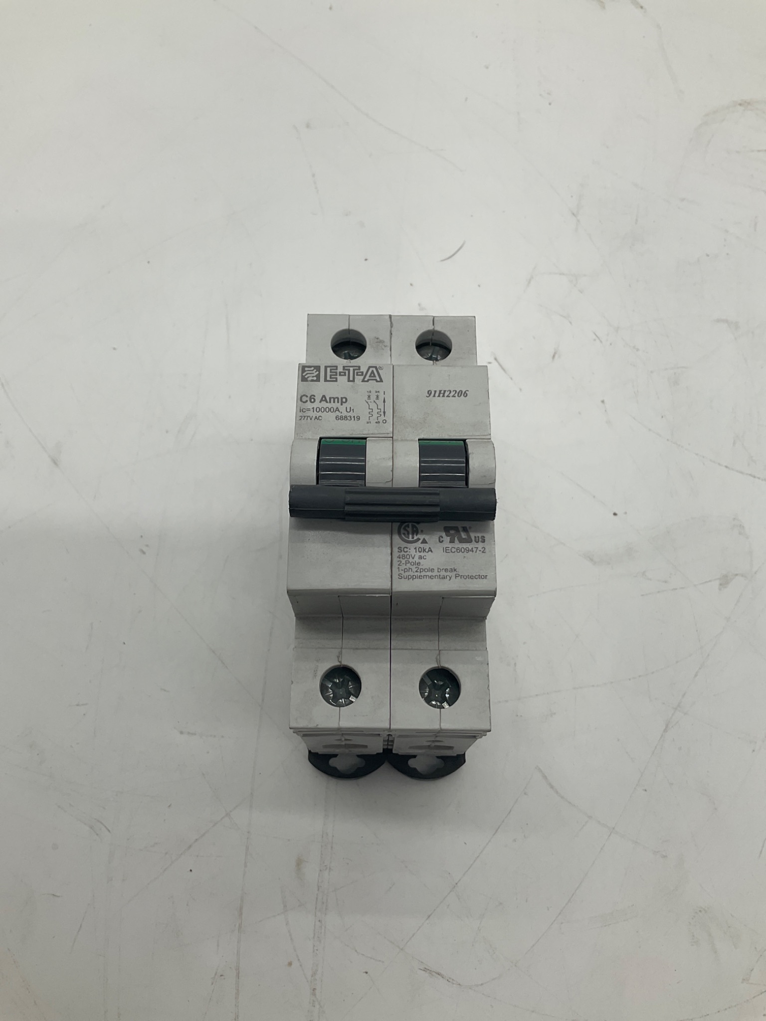 ETA 6PCH3116894893 Supplementary Protector C6A 2-Pole USED 0