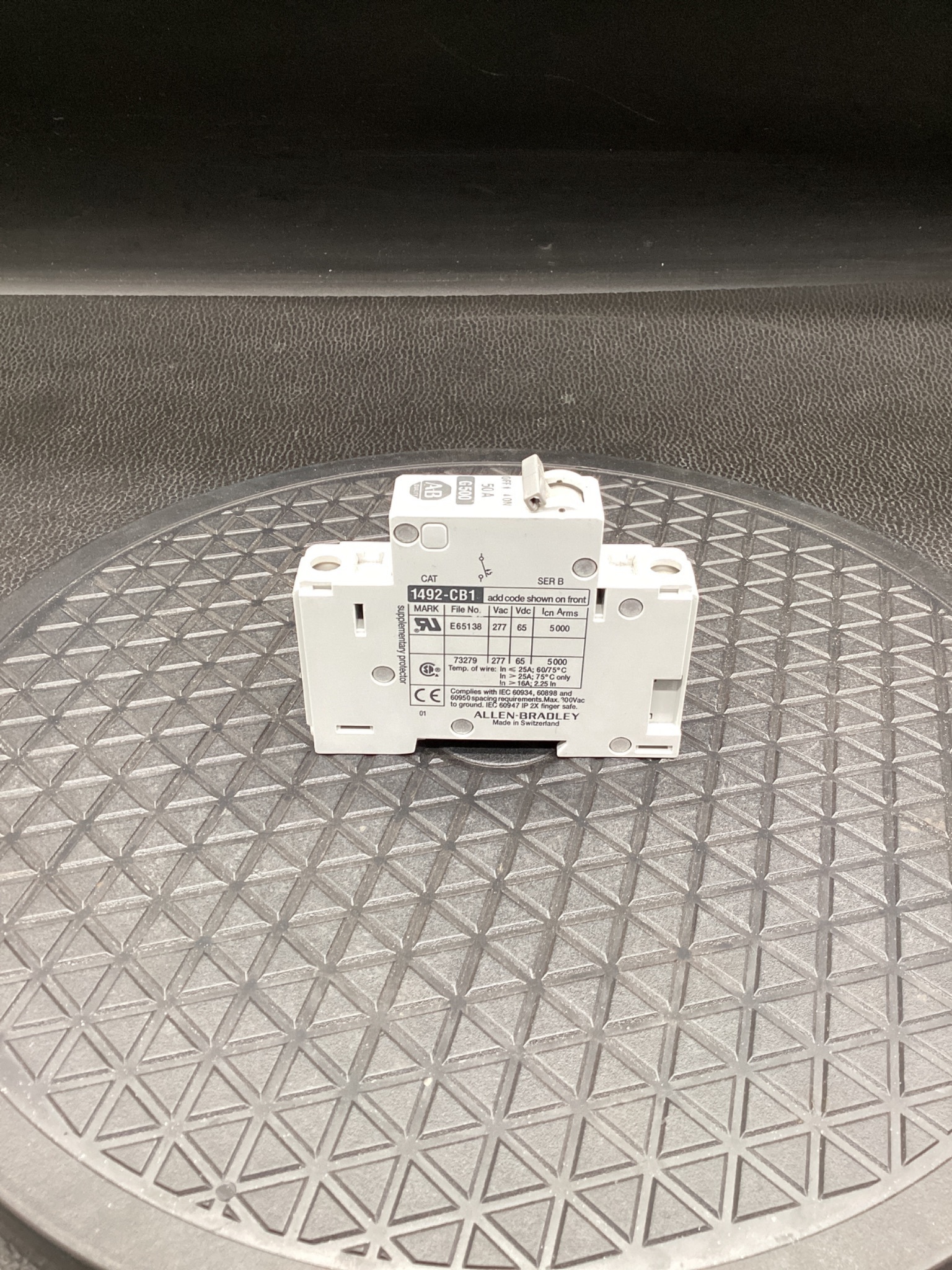 Allen-Bradley 1492-CB1 Supplementary Protector 50A 1-Pole USED 0