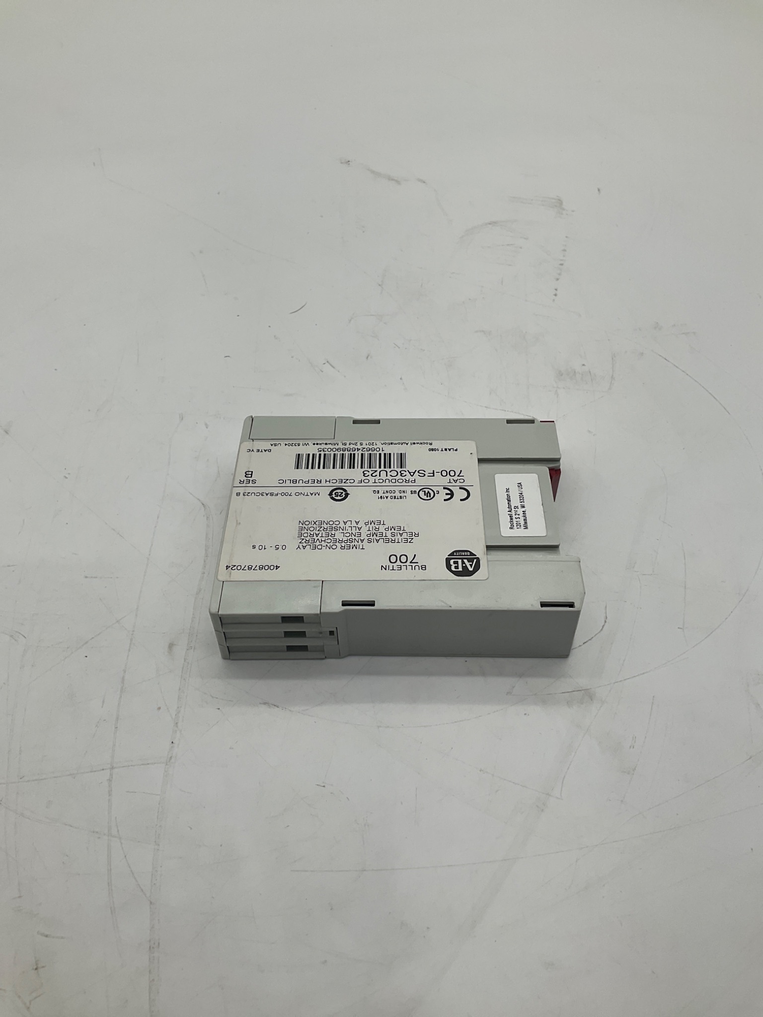 Allen-Bradley 700-FSA3CU23 On-Delay Timer Relay 0.5-10 Sec USED 0